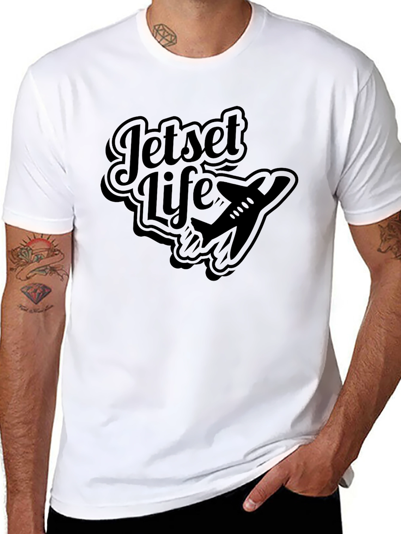 Black Jetset Life Graphic T-Shirt - Black view 8