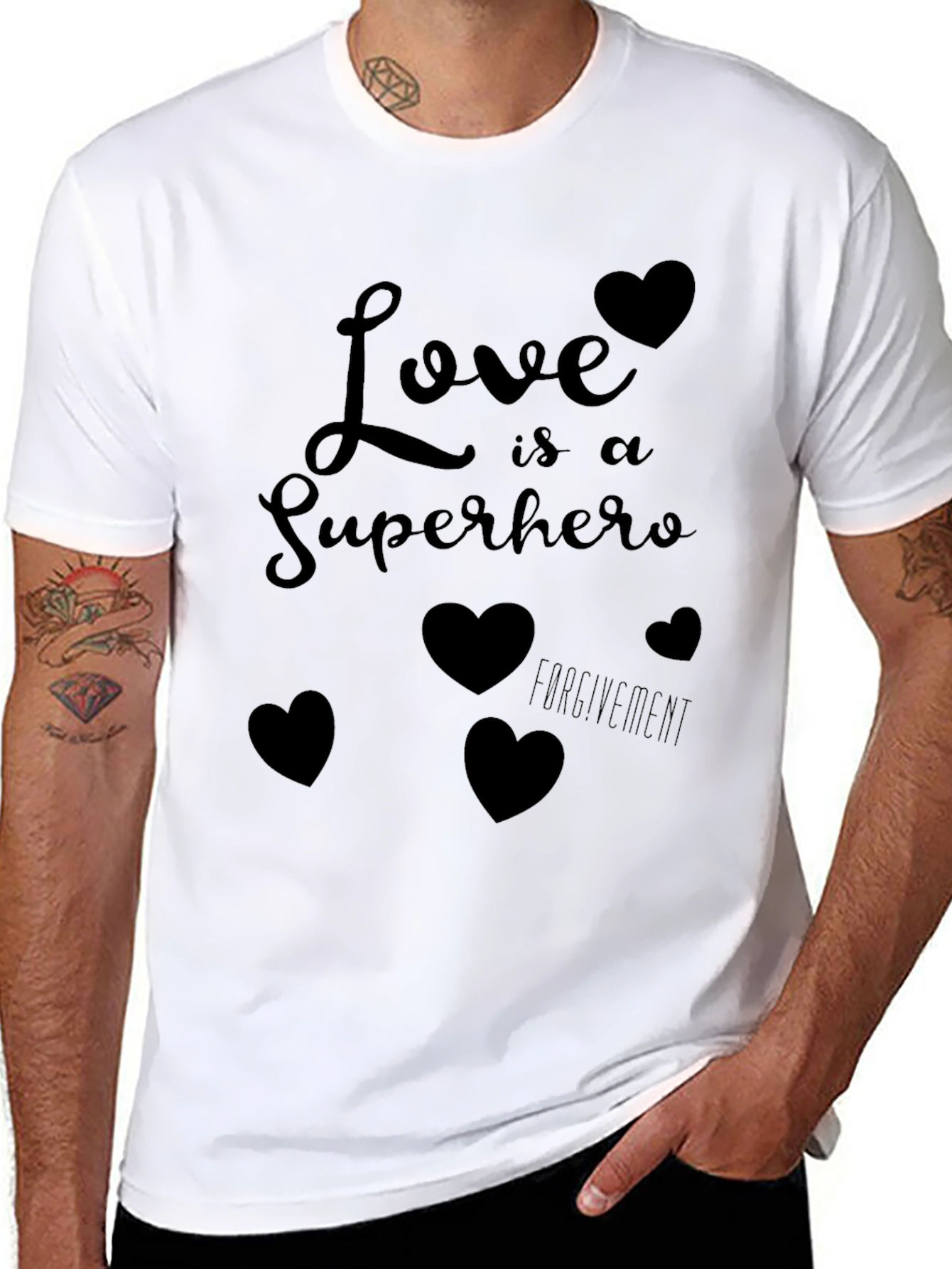 Black Love Is a Superhero Graphic Tee - Soft Cotton Blend view 8