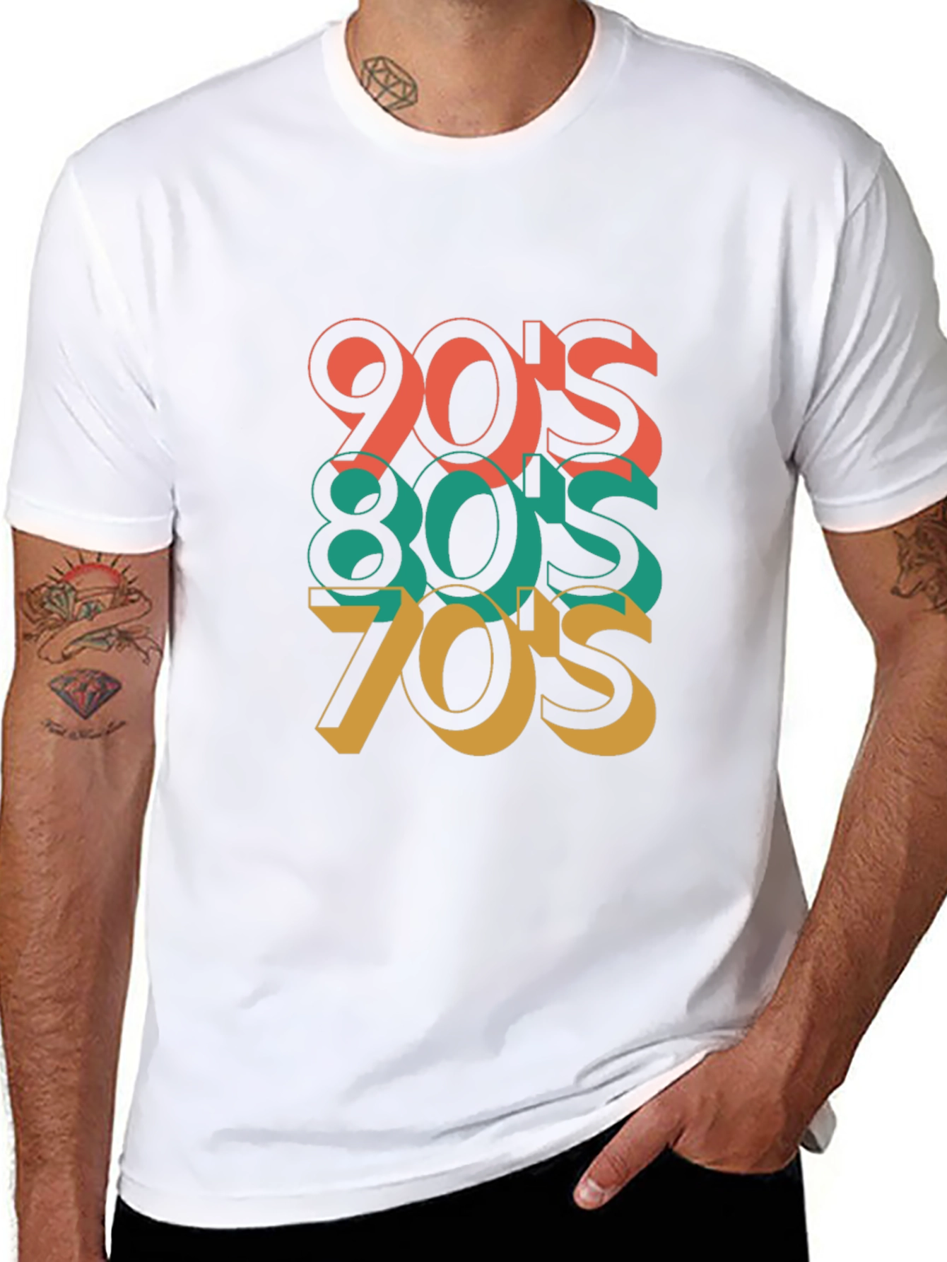 Black Retro 70's 80's 90's Throwback T-Shirt view 8