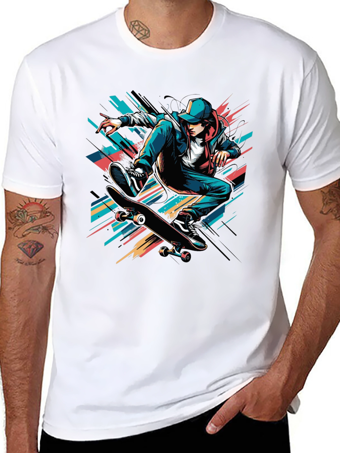 Black Skater Graphic Tee - Cool Black T-Shirt view 8