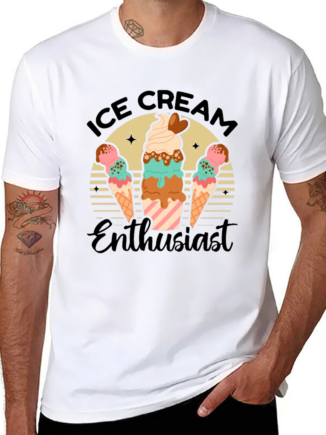 Black Ice Cream Enthusiast Graphic Tee view 8