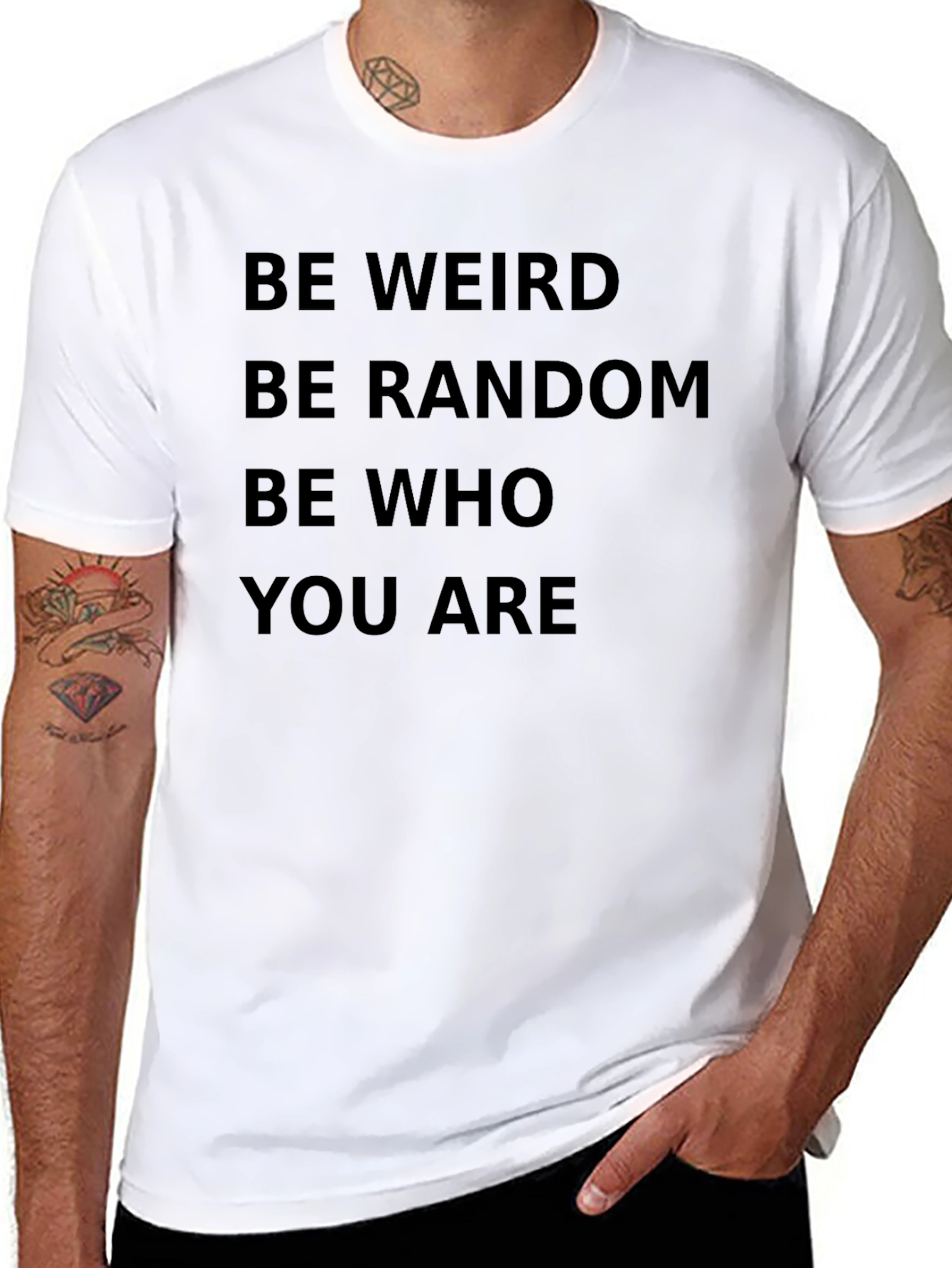 Black Be Weird T-Shirt | Funny Casual Tee view 8