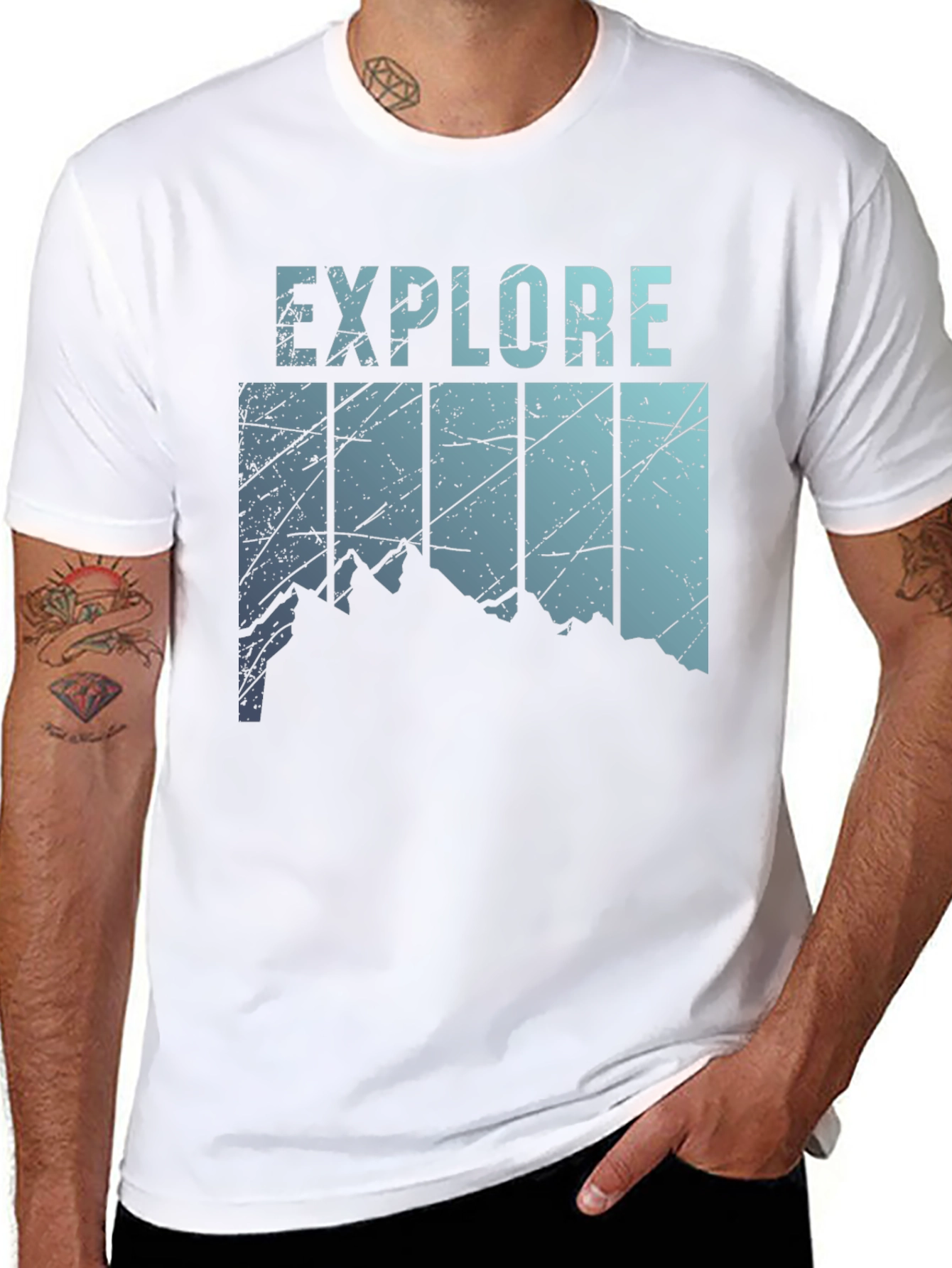 Black Explore Mountain Graphic Tee - Black view 8