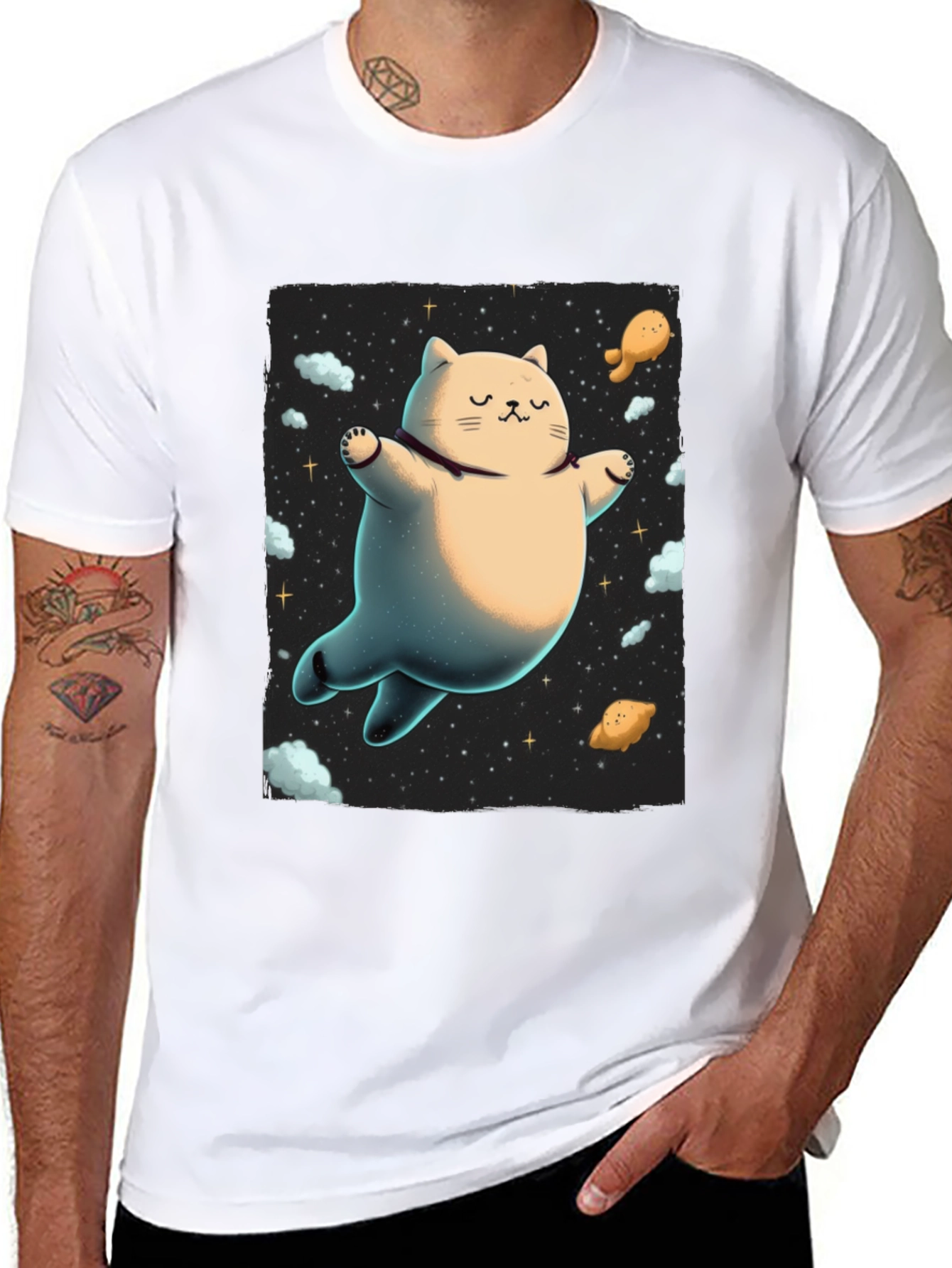 Cosmic Cat T-Shirt - Space Kitten Tee - 8