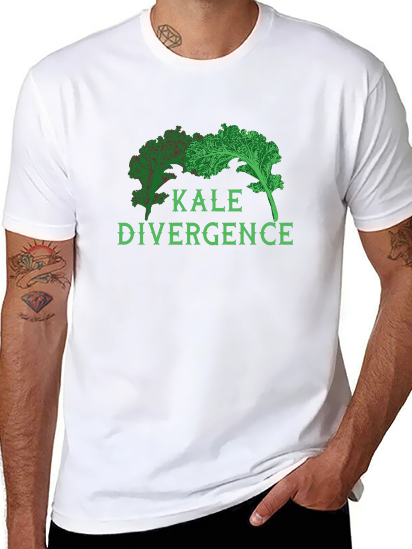 Black Kale Divergence Graphic T-Shirt - Vegan Tee view 8