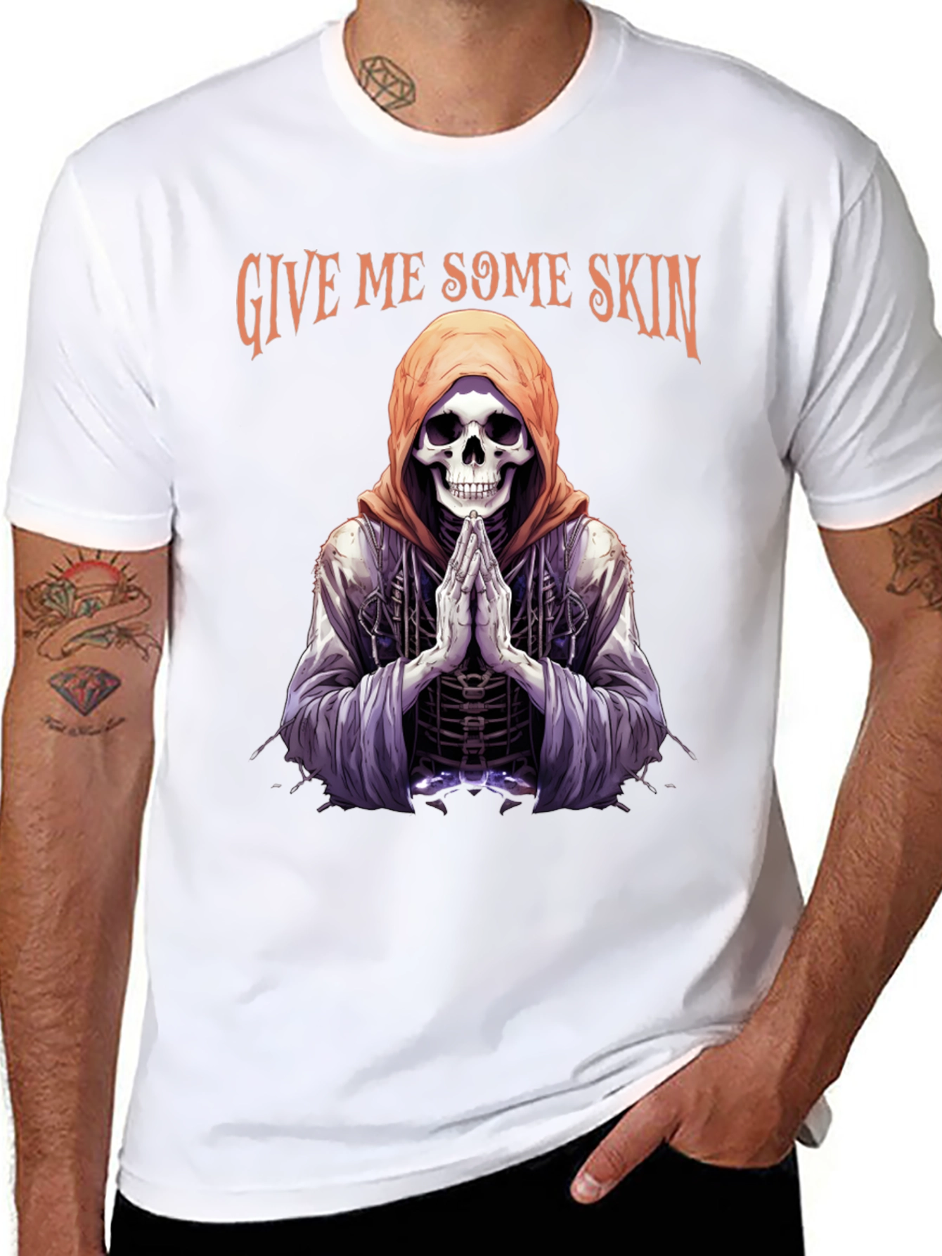 Black Give Me Some Skin Skeleton T-Shirt view 8