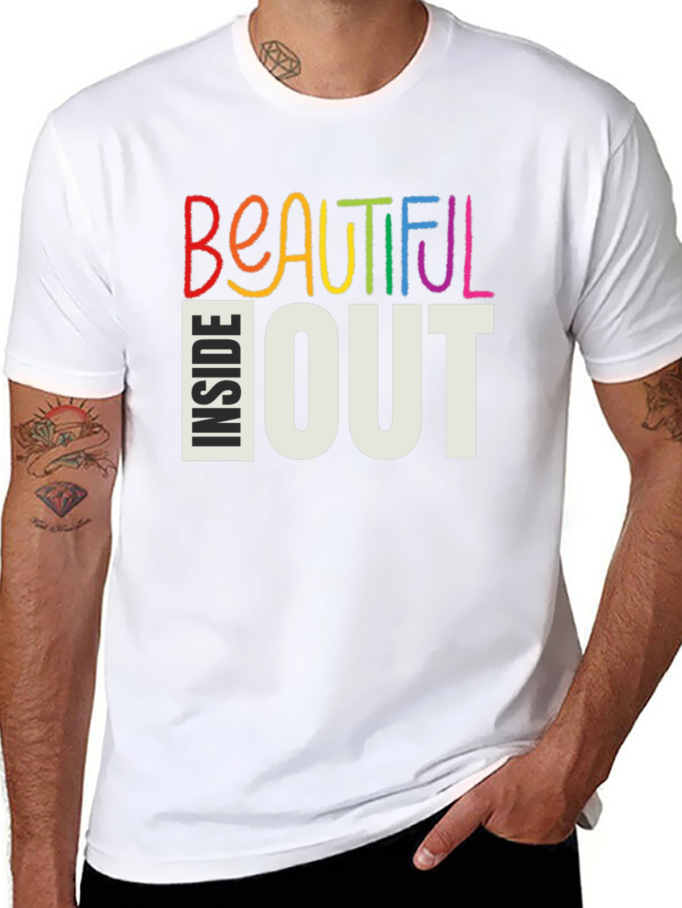 Black Beautiful Inside Out Graphic Tee - Stylish Comfort view 8