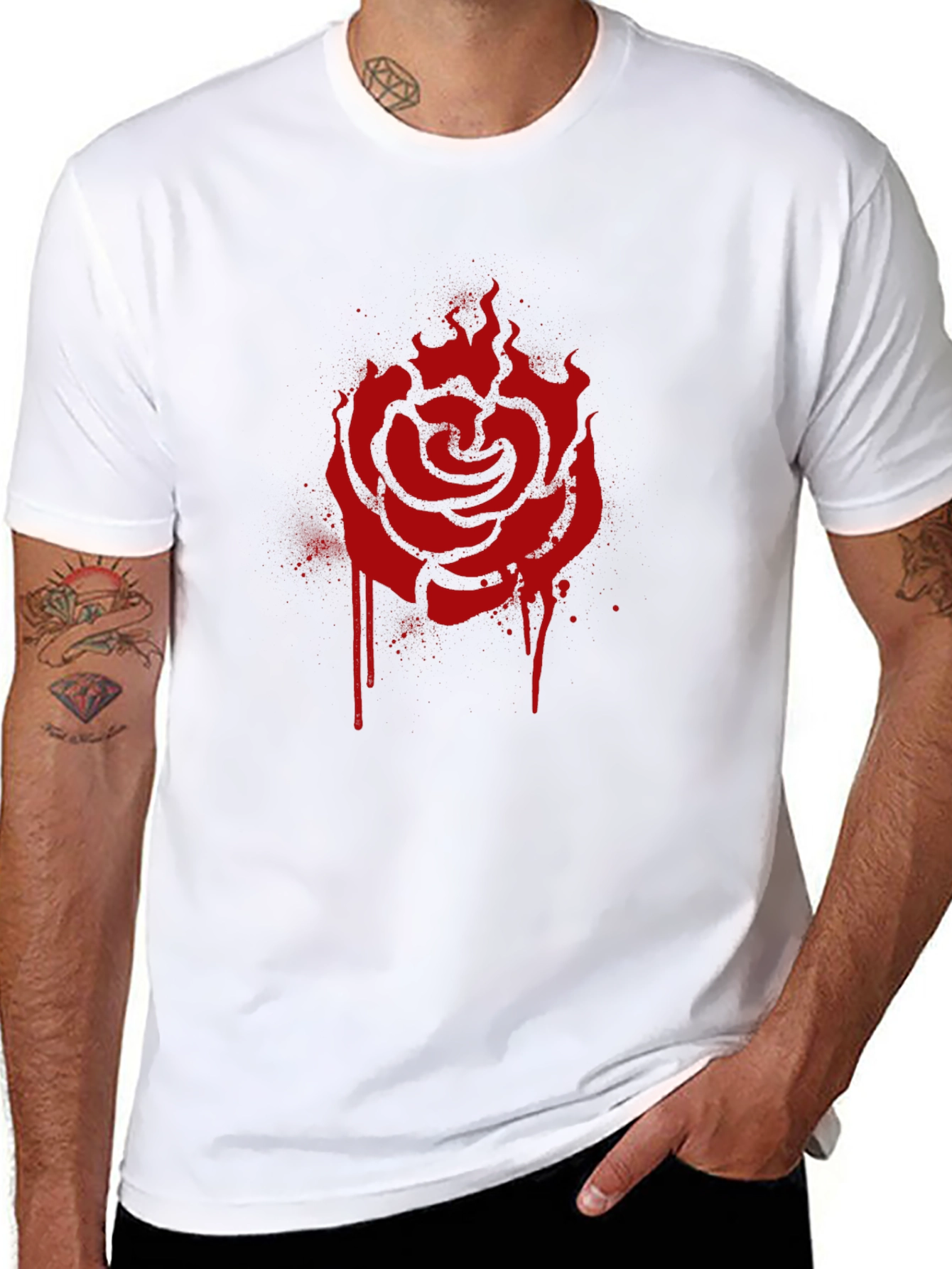 Black Rose Emblem Graphic Tee - Black view 8