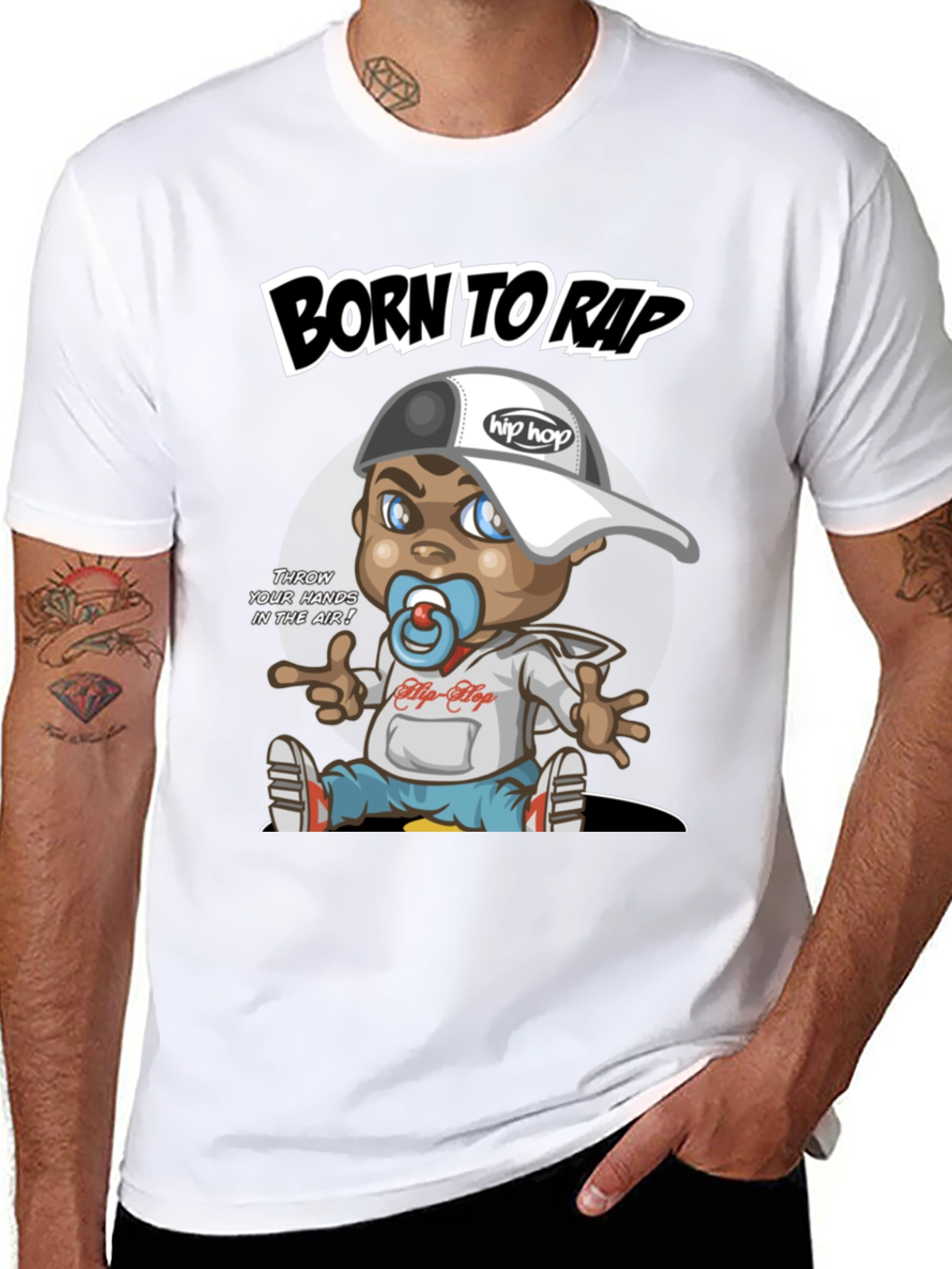 Black Born to Rap Hip-Hop Baby T-Shirt view 8
