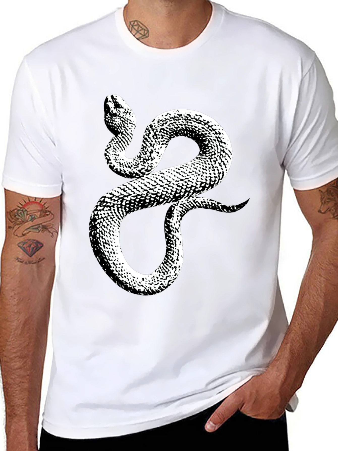 Black Snake Graphic Tee - Men's Black T-Shirt view 8