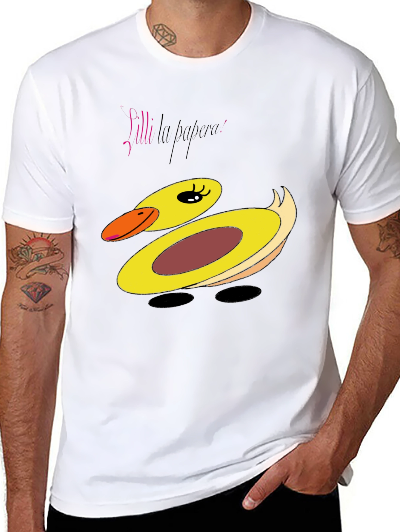 Black Duck Graphic T-Shirt - Playful Cartoon Design view 8