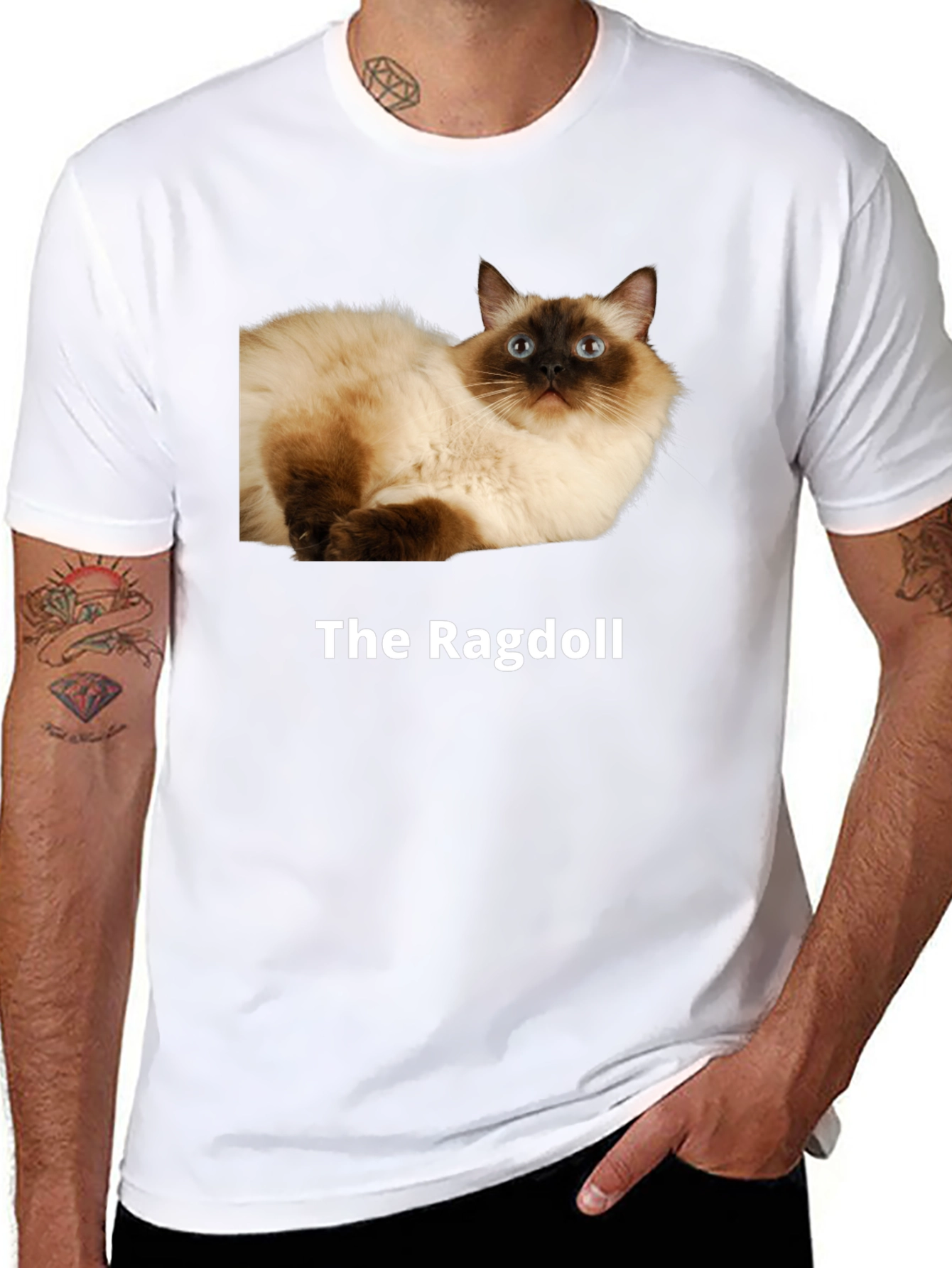 Black Ragdoll Cat T-Shirt - Premium Cotton Blend view 8