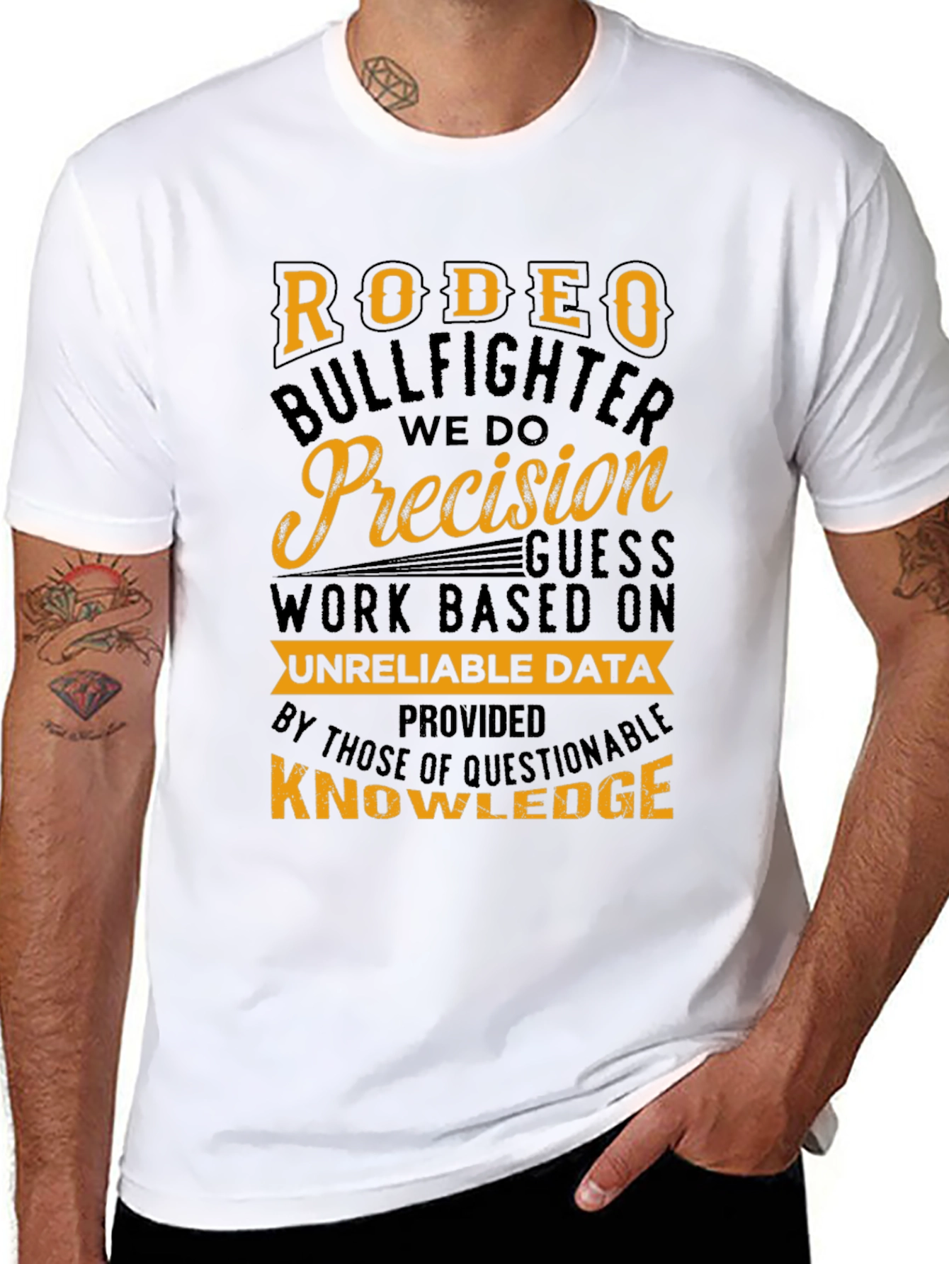 Black Rodeo Bullfighter Precision Graphic T-Shirt view 8