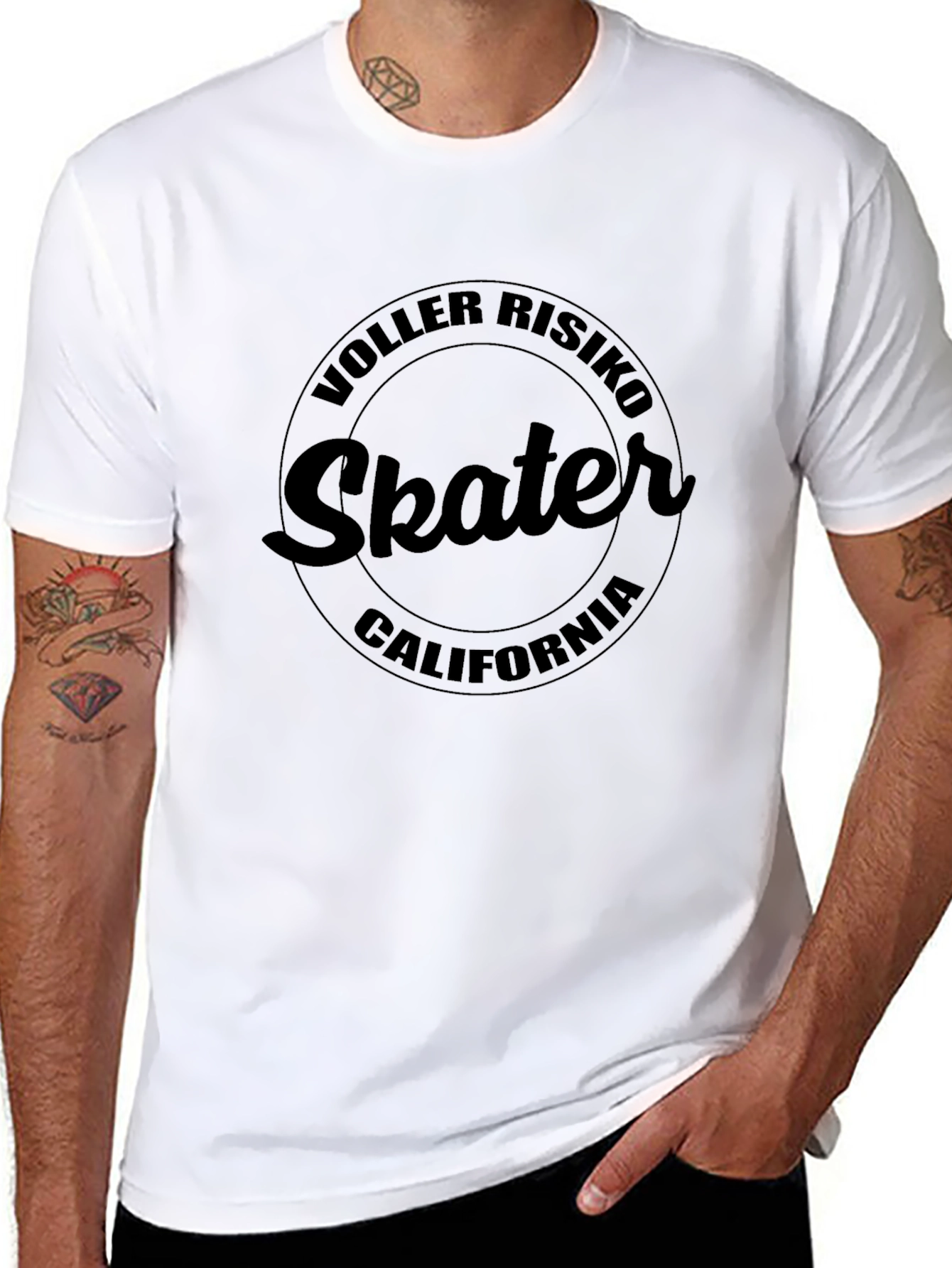 Black Voller Risiko Skater California Black T-Shirt view 8