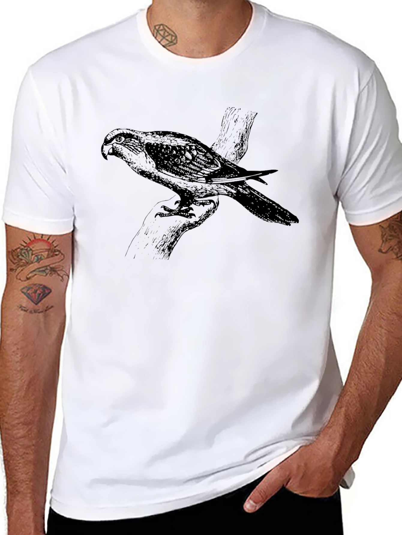 Black Black Bird Graphic Tee - Stylish Men's Casual Shirt view 8