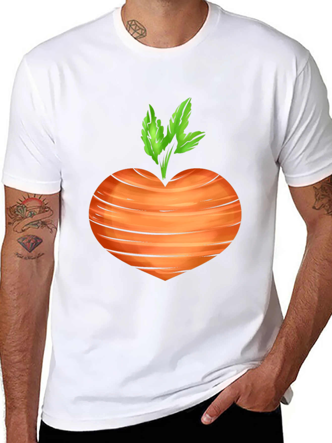 Black Carrot Heart T-Shirt - Veggie Love Tee view 8