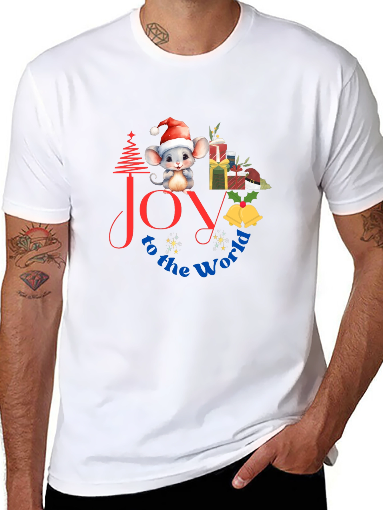 Black Joy to the World Christmas Graphic Tee view 8