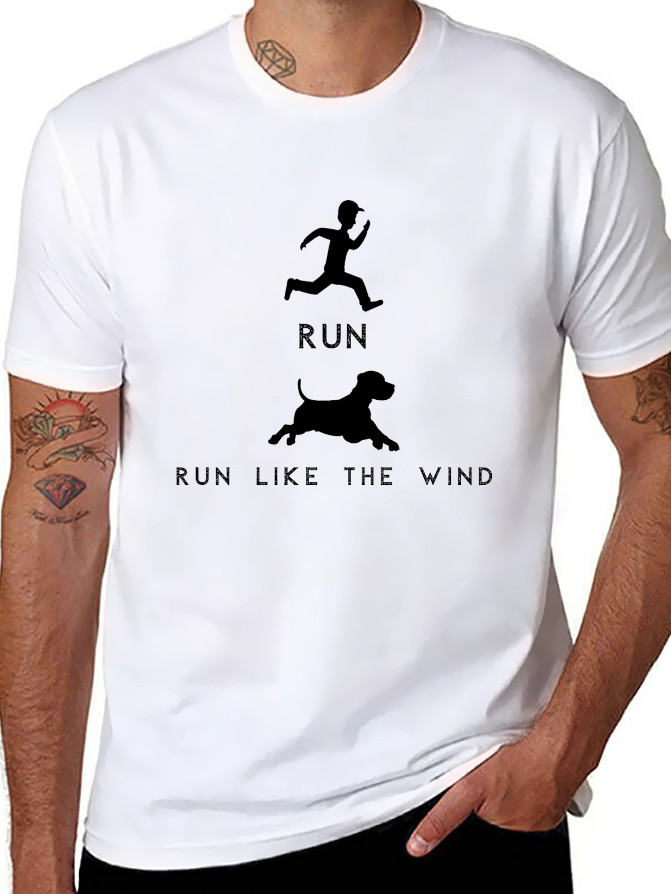 Black Run Like the Wind Graphic Tee - Black view 8
