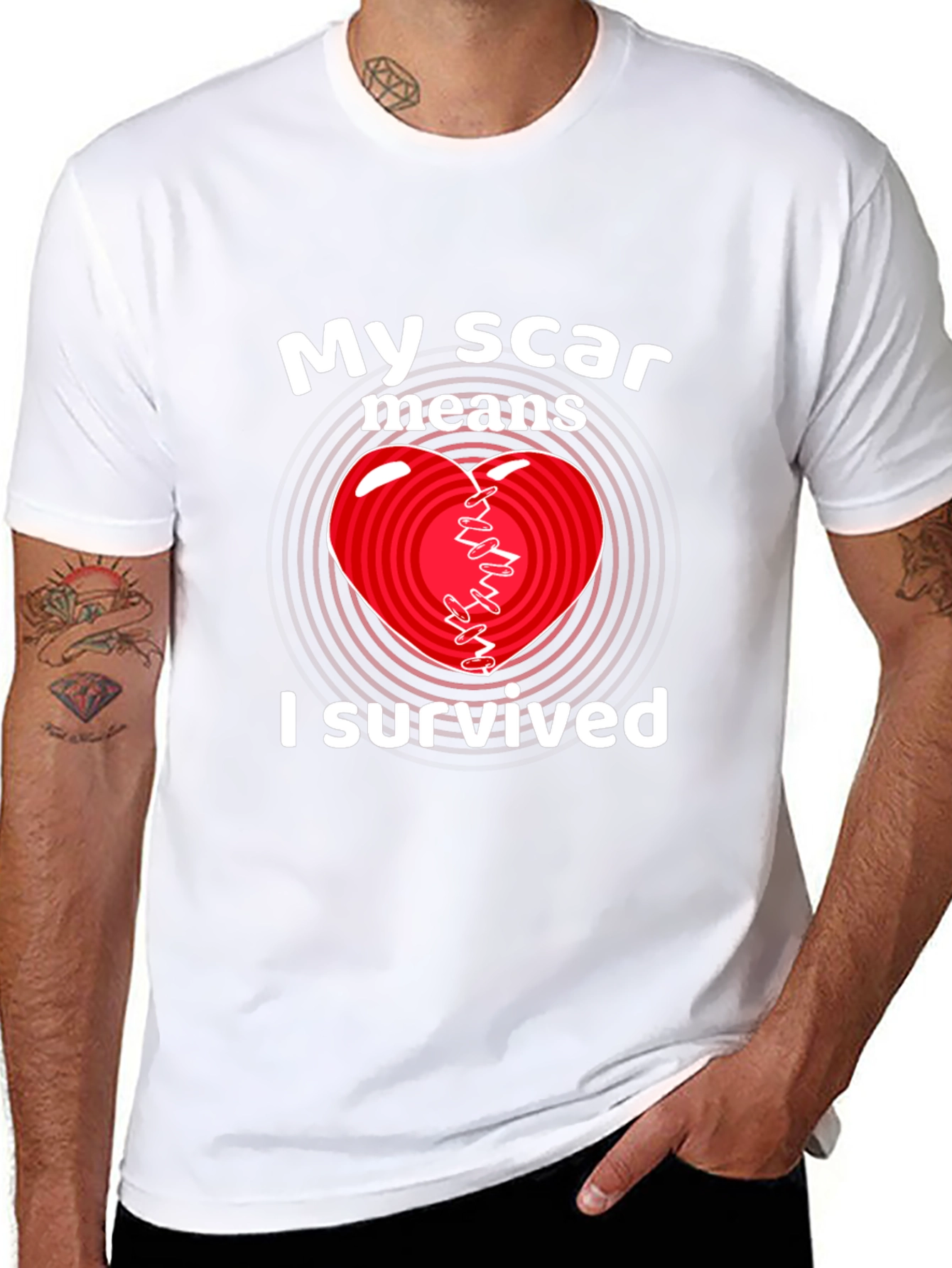 Black My Scar Means I Survived Graphic Tee view 8