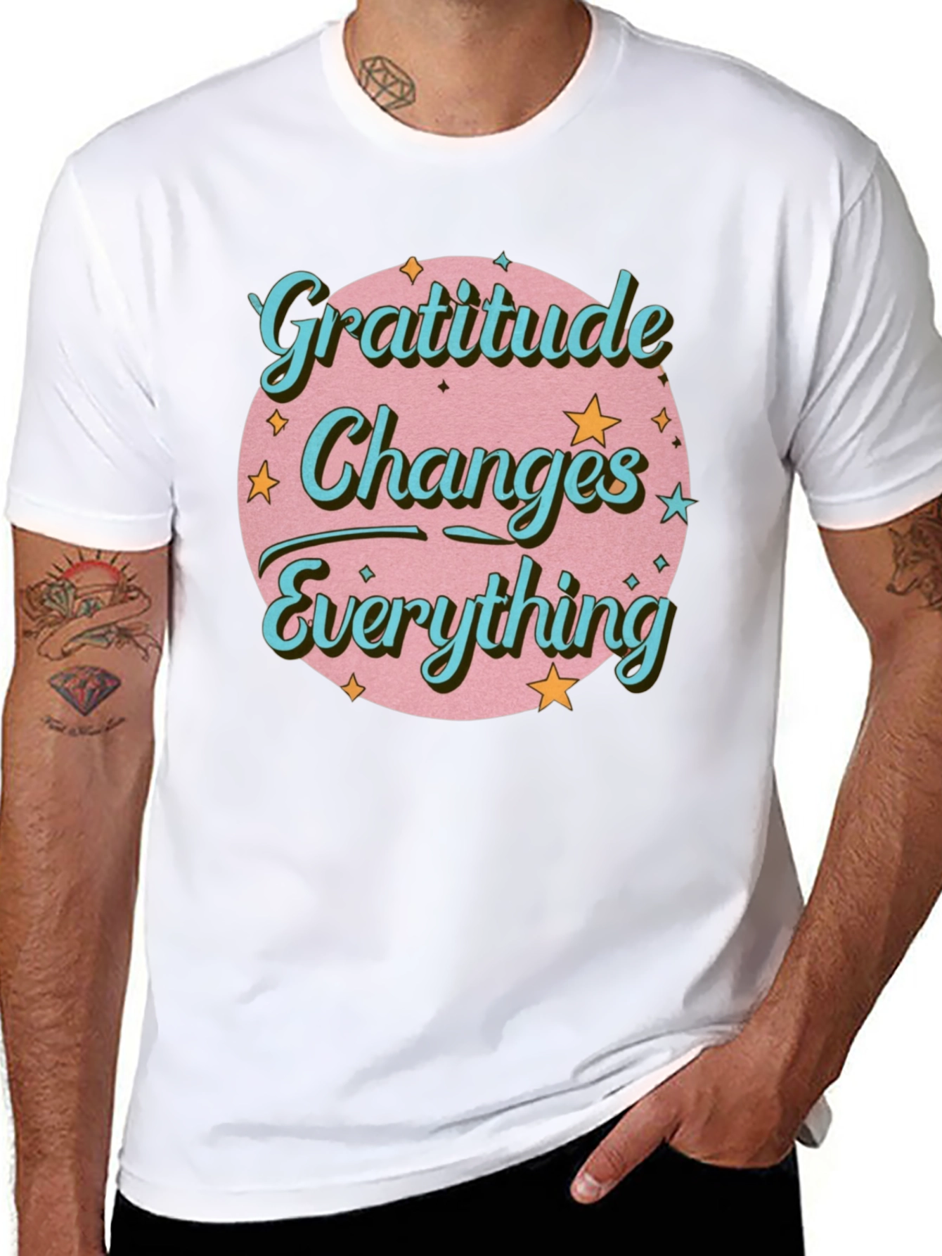 Black Gratitude Changes Everything Graphic T-Shirt view 8