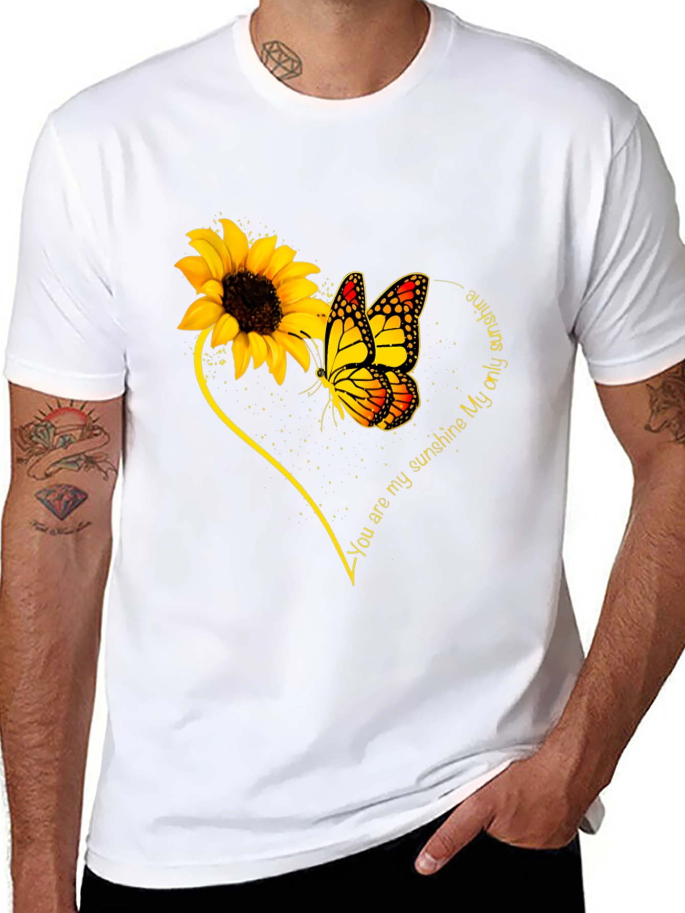 Black Sunflower Butterfly 'You Are My Sunshine' Graphic Tee view 8