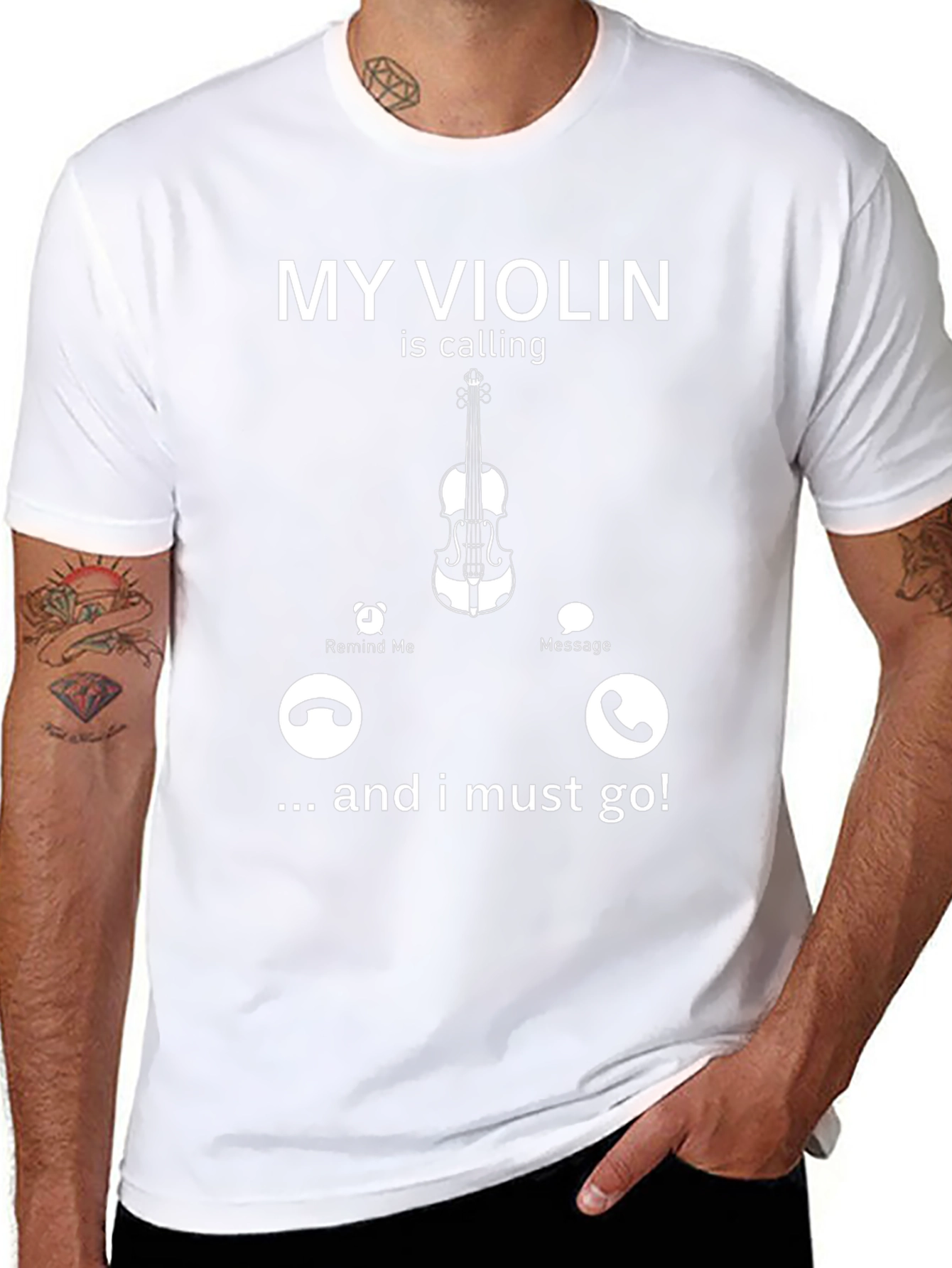 Black Violin Calling T-Shirt - Musician Gift view 8