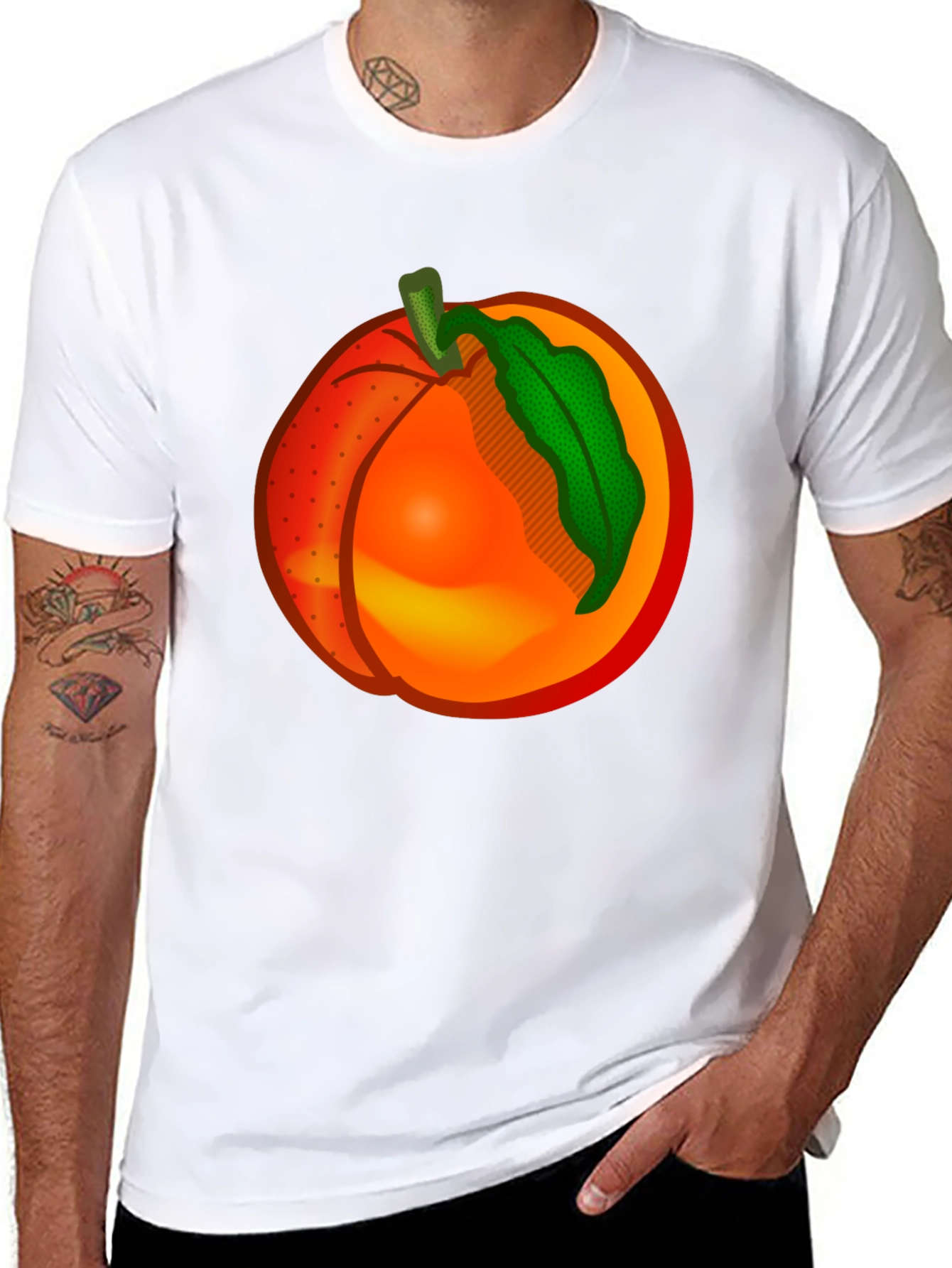 Black Peach Graphic T-Shirt - Fruity Fashion view 8