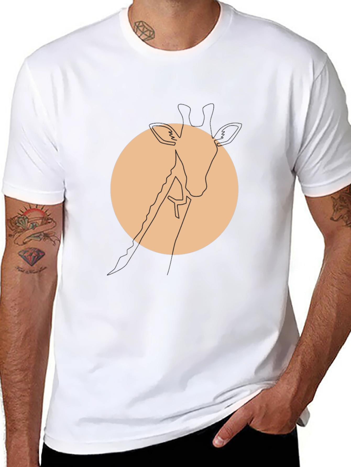 Minimalist Giraffe Tee - Modern Graphic T-Shirt - 8