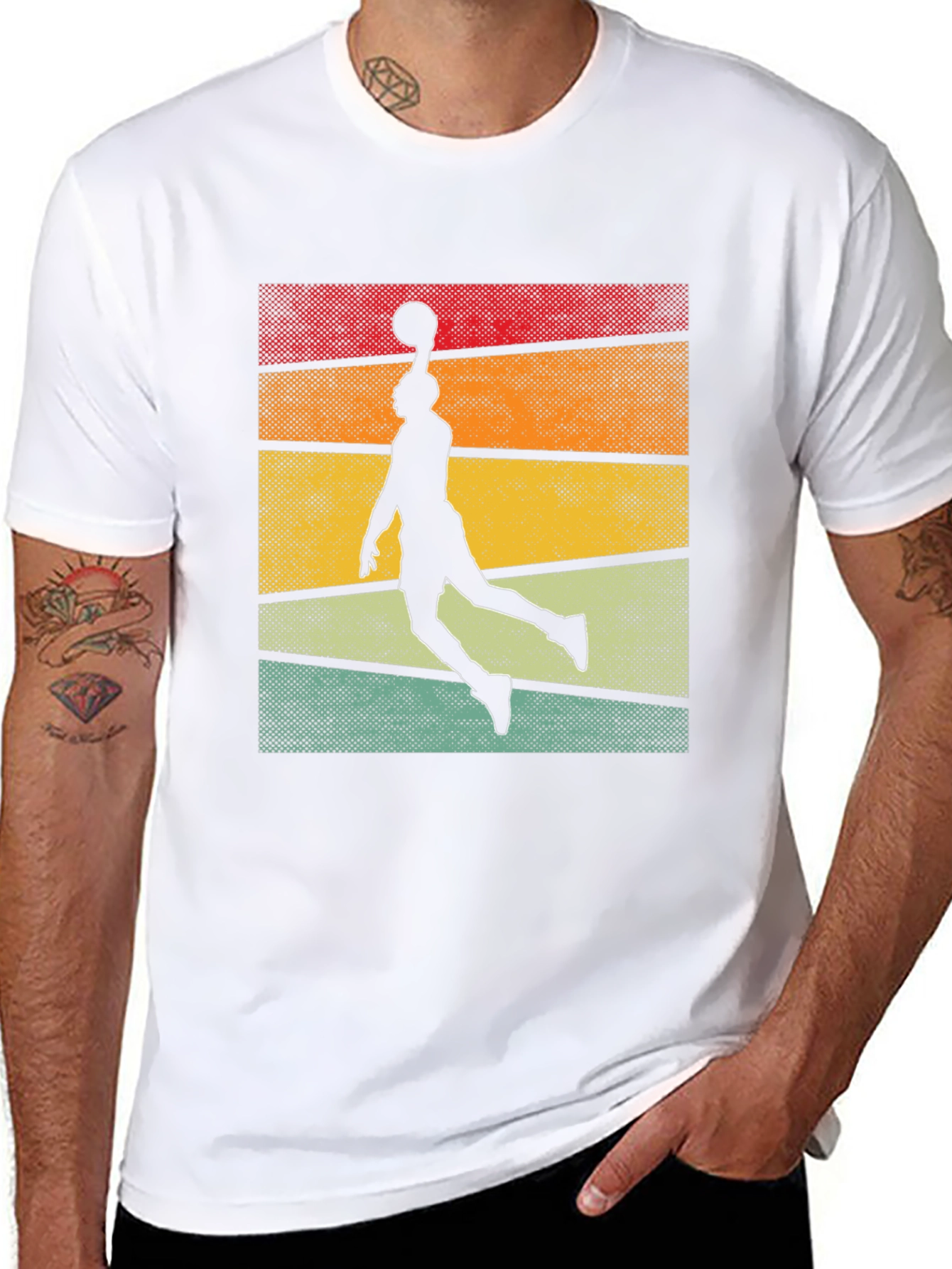 Black Vintage Basketball Player Graphic Tee view 8