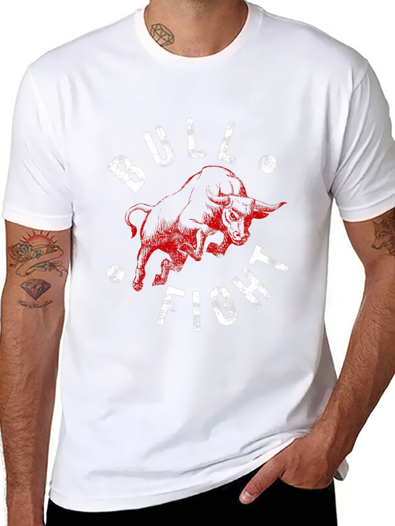 Black Bull Fight Graphic Tee - Bold & Unique Black T-Shirt view 8