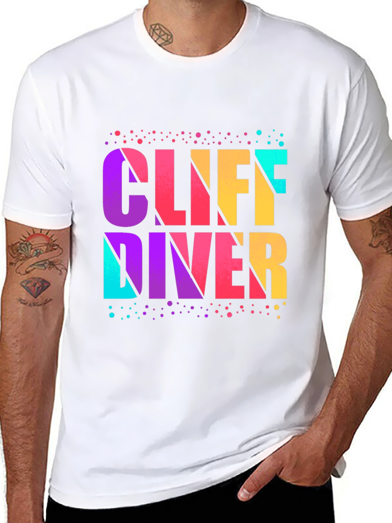 Black Cliff Diver Graphic T-Shirt - Vibrant Design view 8