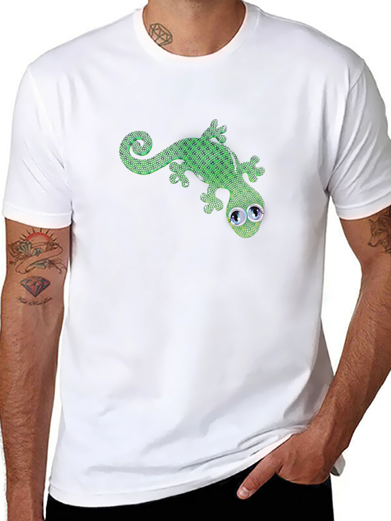 Black Green Gecko Graphic Tee view 8