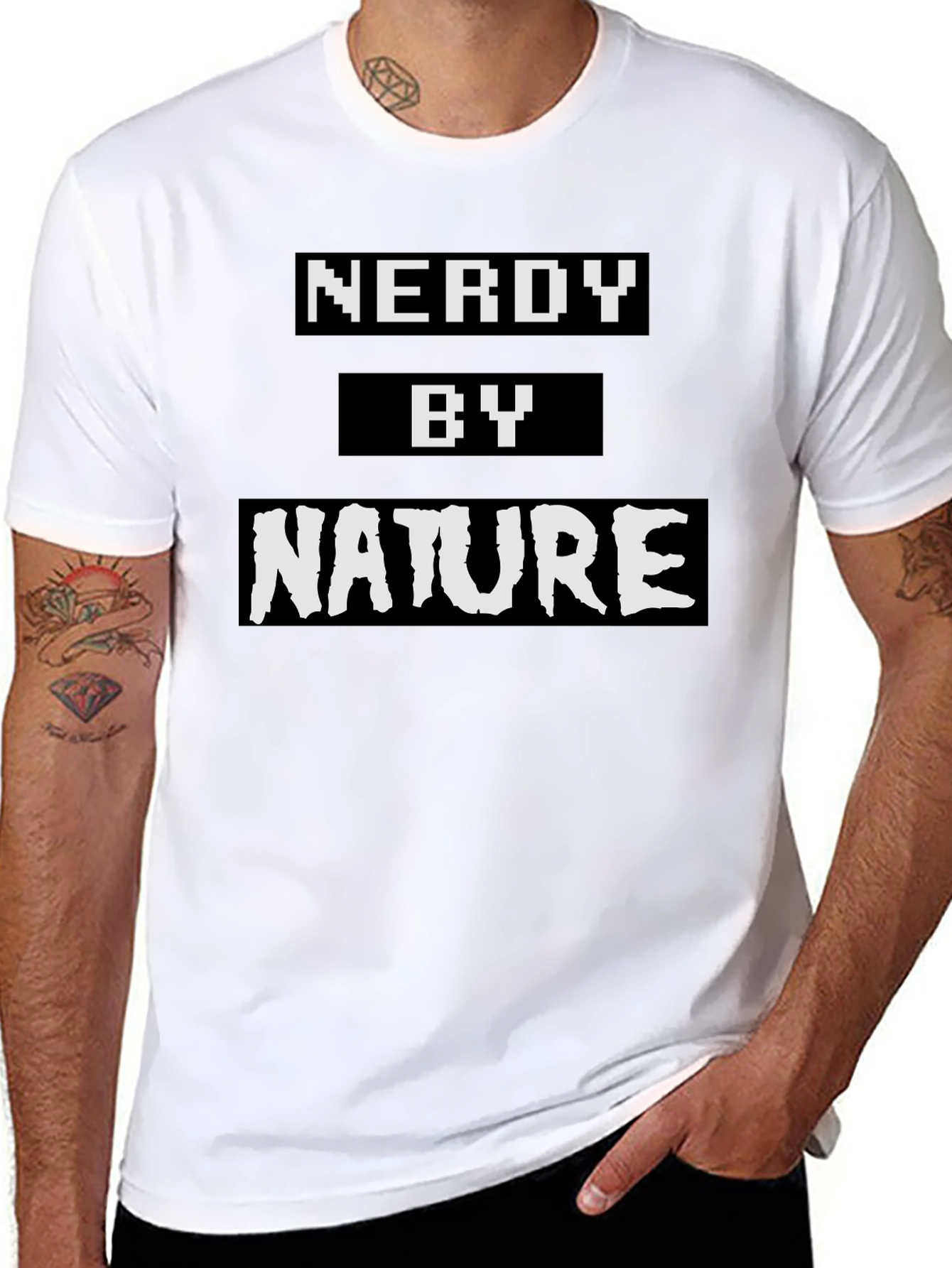 Black Nerdy By Nature Graphic Tee view 8