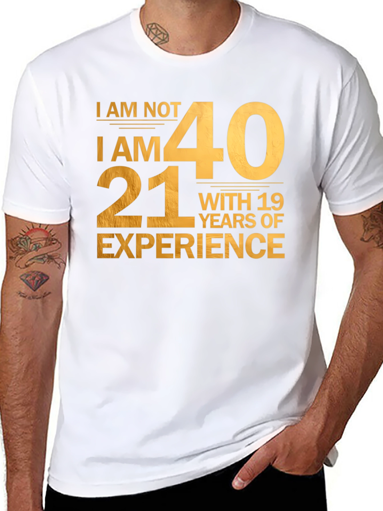 Black Funny 40th Birthday T-Shirt - 21 with 19 Years Experience view 8