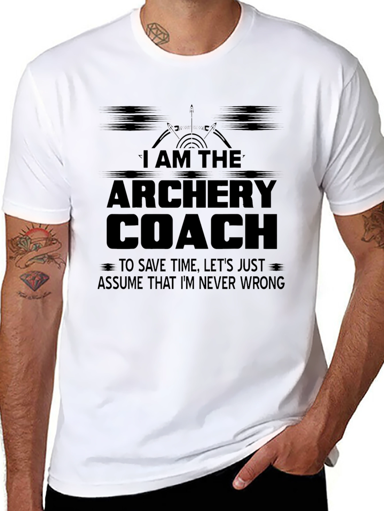 Black Archery Coach T-Shirt - Never Wrong Funny Tee view 8