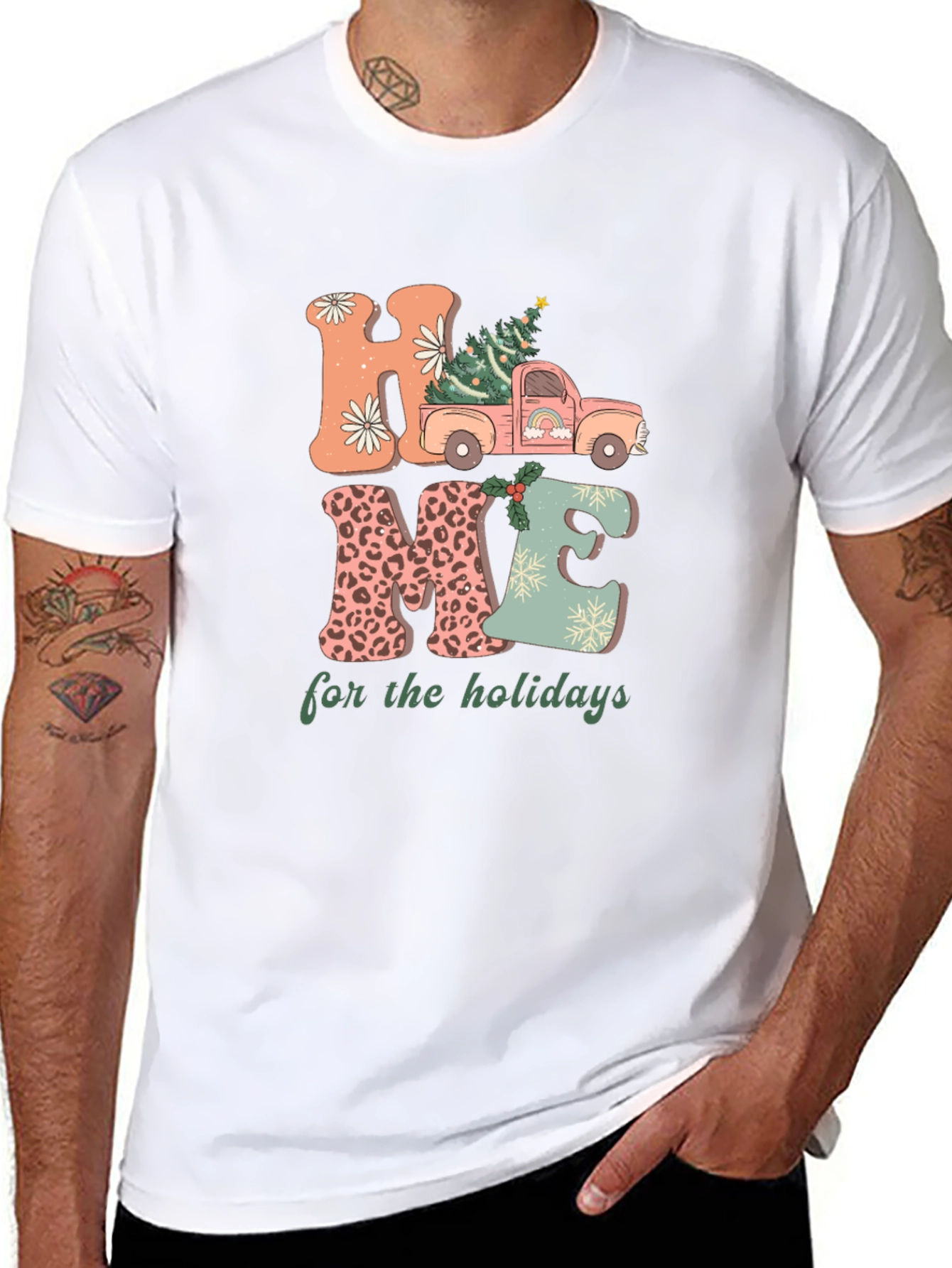 Black Home for the Holidays Graphic Tee view 8