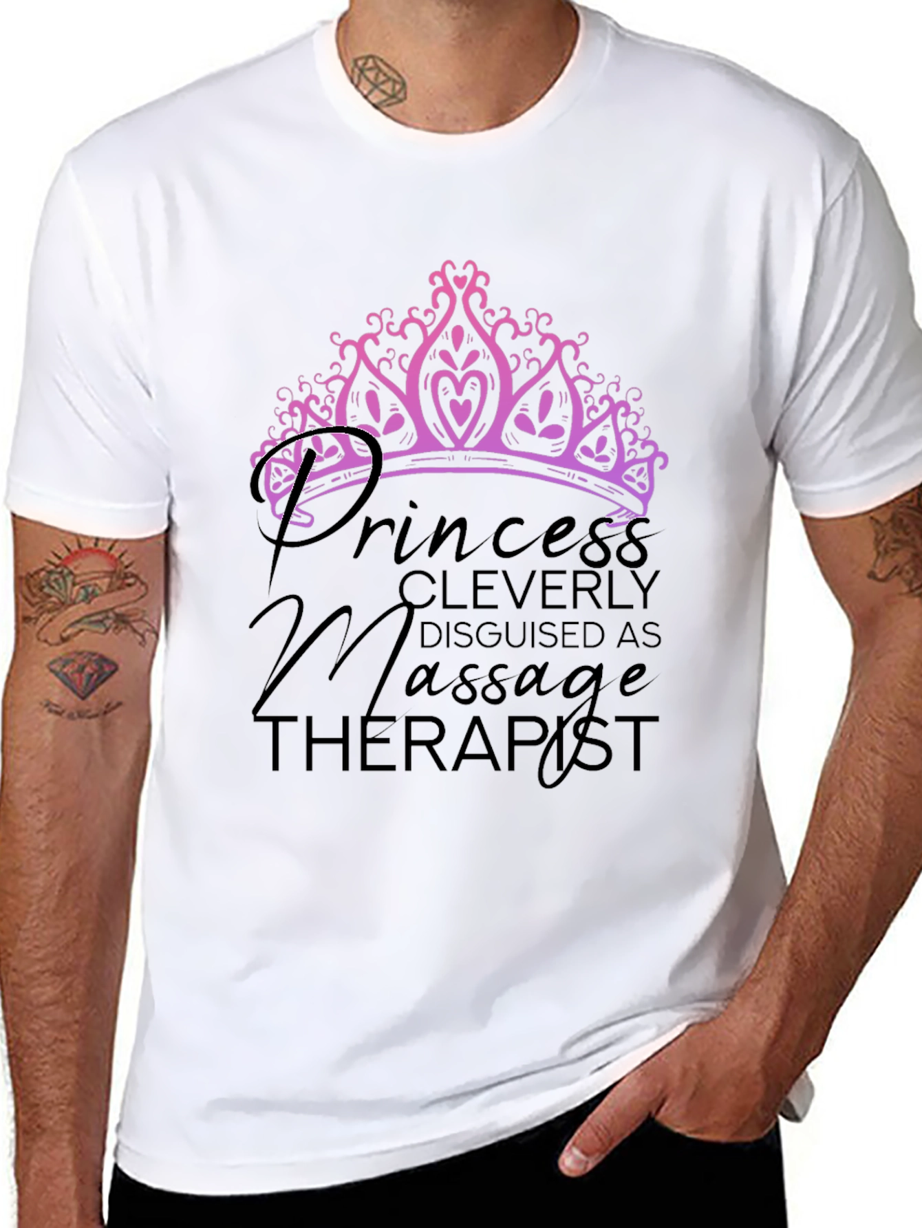 Black Princess Massage Therapist Black T-Shirt view 8