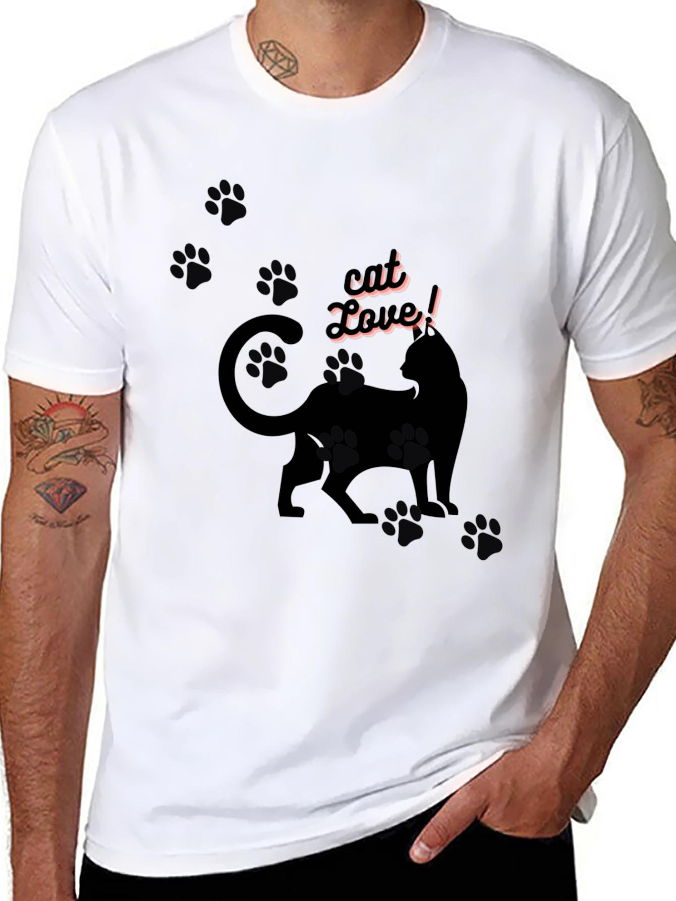 Black Cat Lover T-Shirt - Black Cat Design view 8