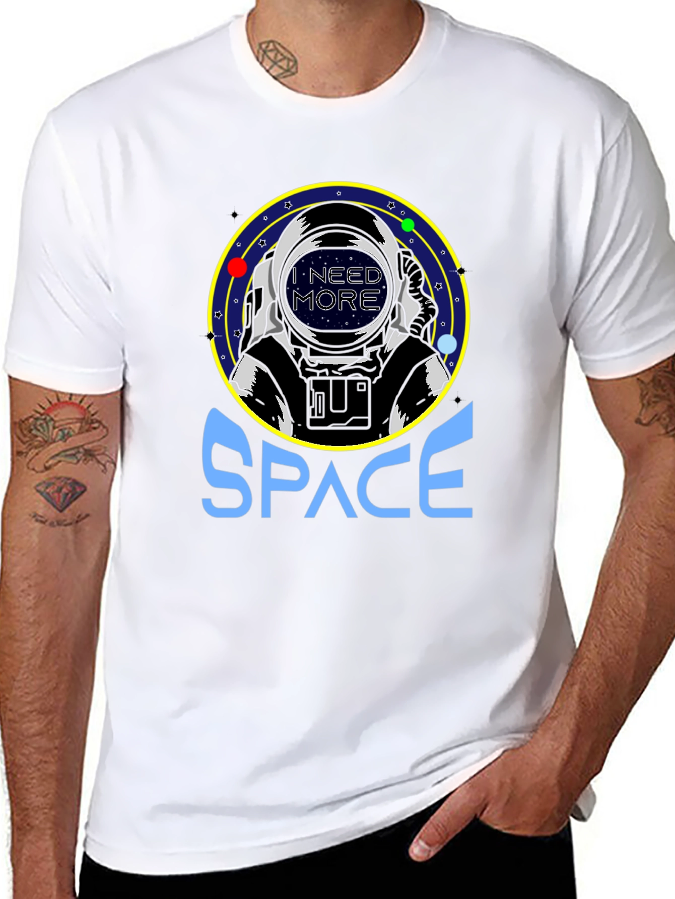 Black I Need More Space T-Shirt - Astronaut Graphic Tee view 8