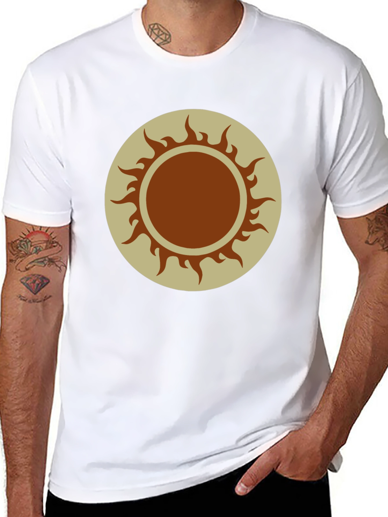 Black Sun Graphic Tee - Black Cotton Blend view 8