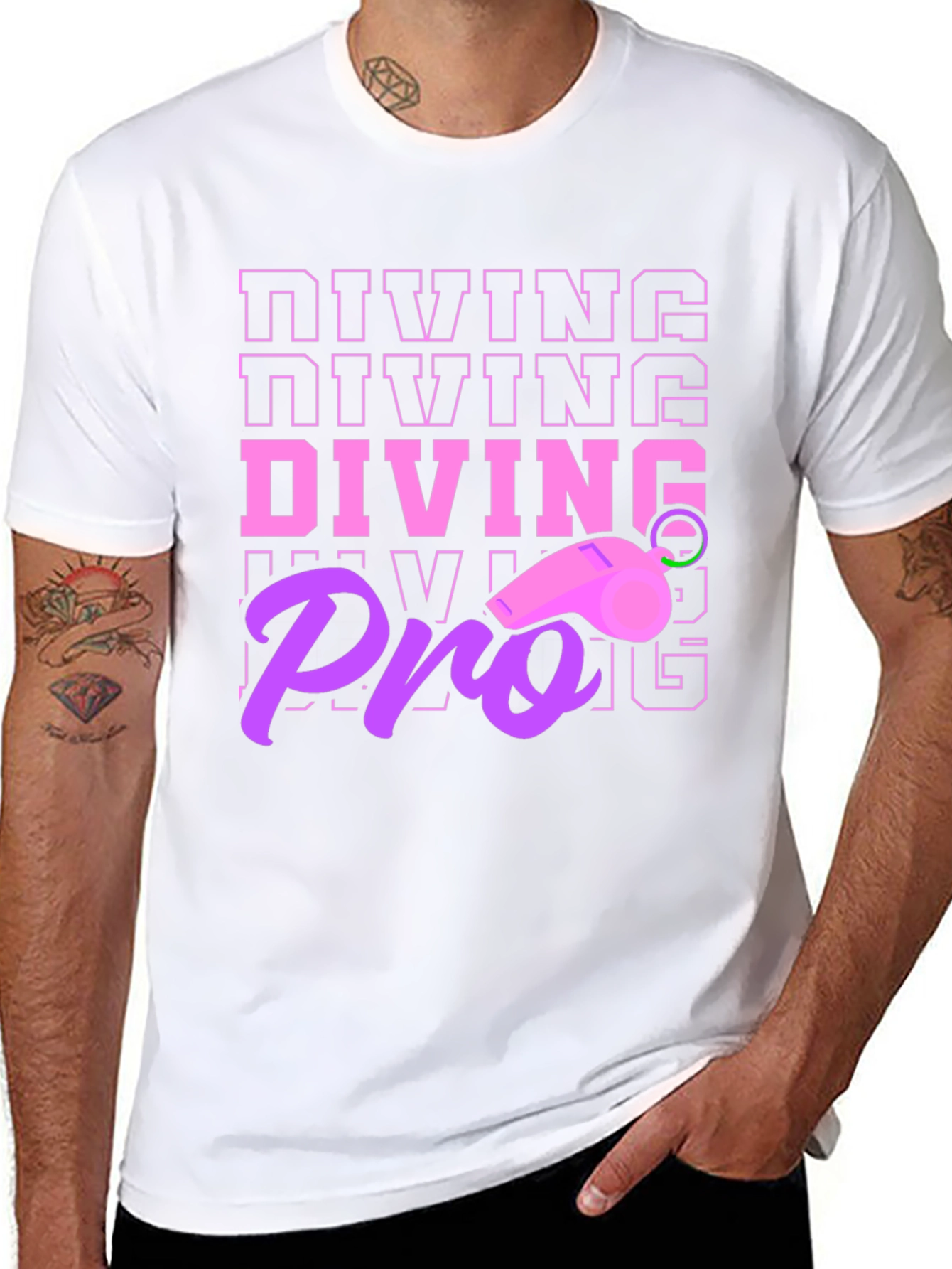 Black Diving Pro T-Shirt - Unique Design view 8