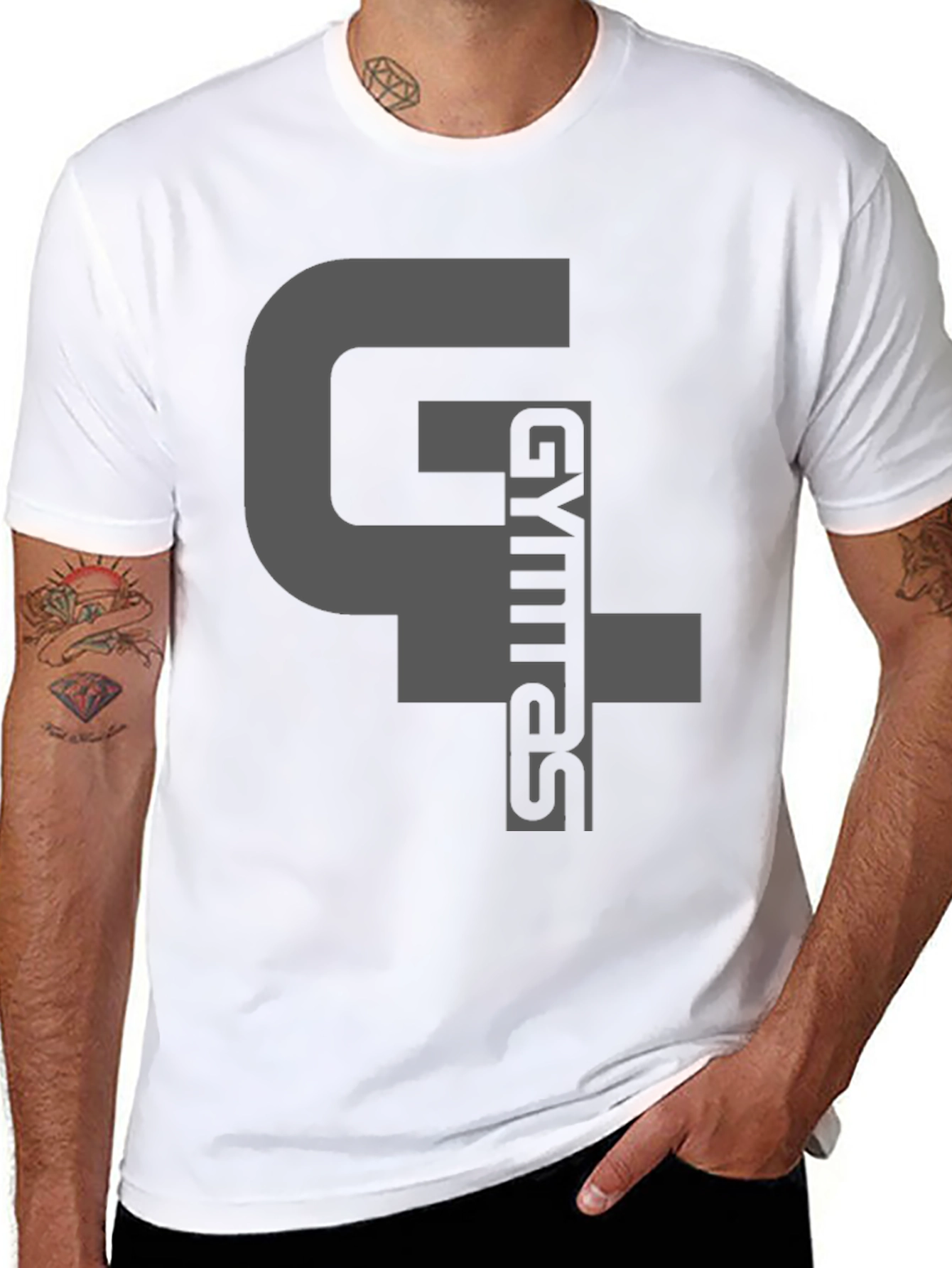 Black Gymras T-Shirt - Black Cotton Blend Graphic Tee view 8