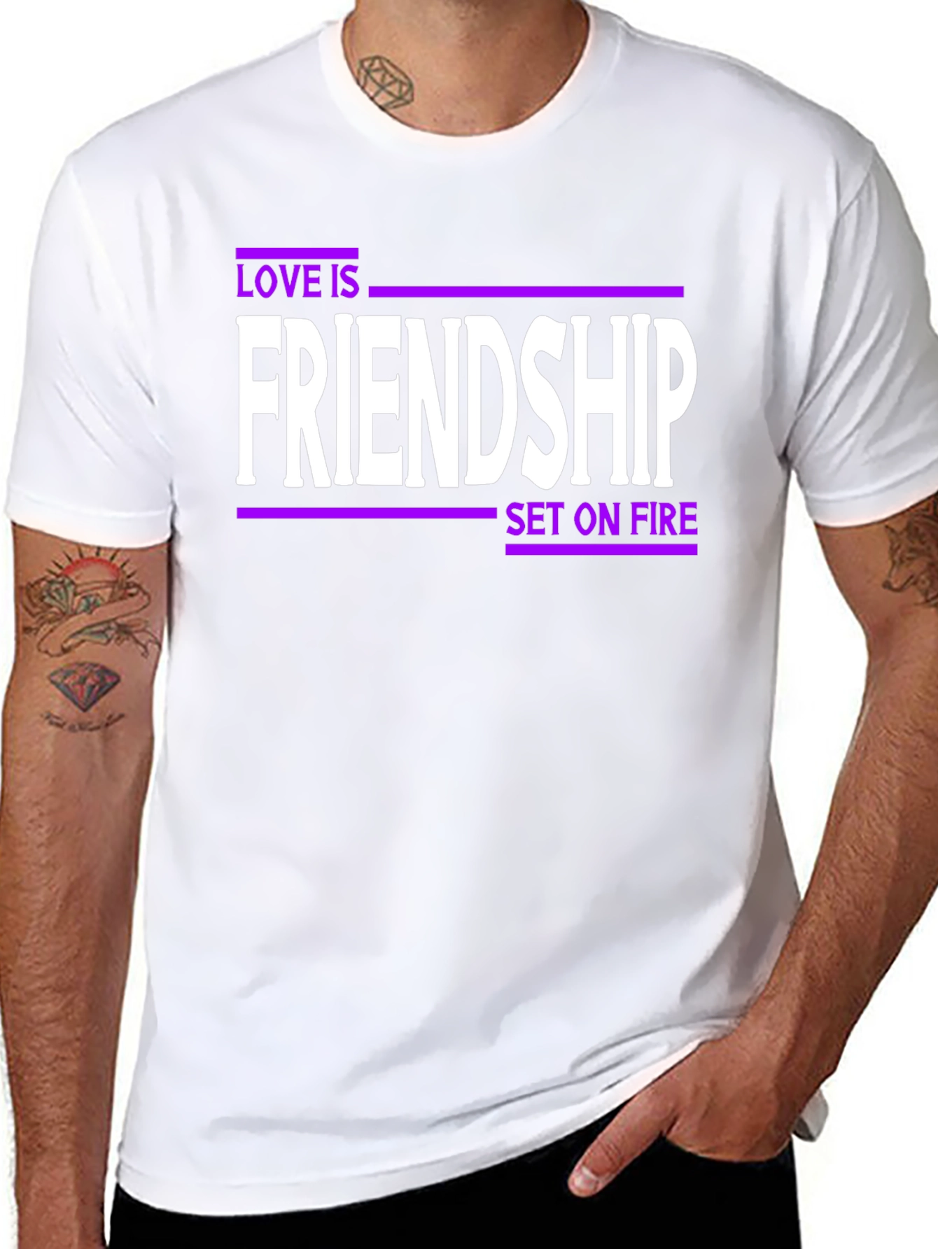 Black Friendship Set on Fire Graphic Tee view 8