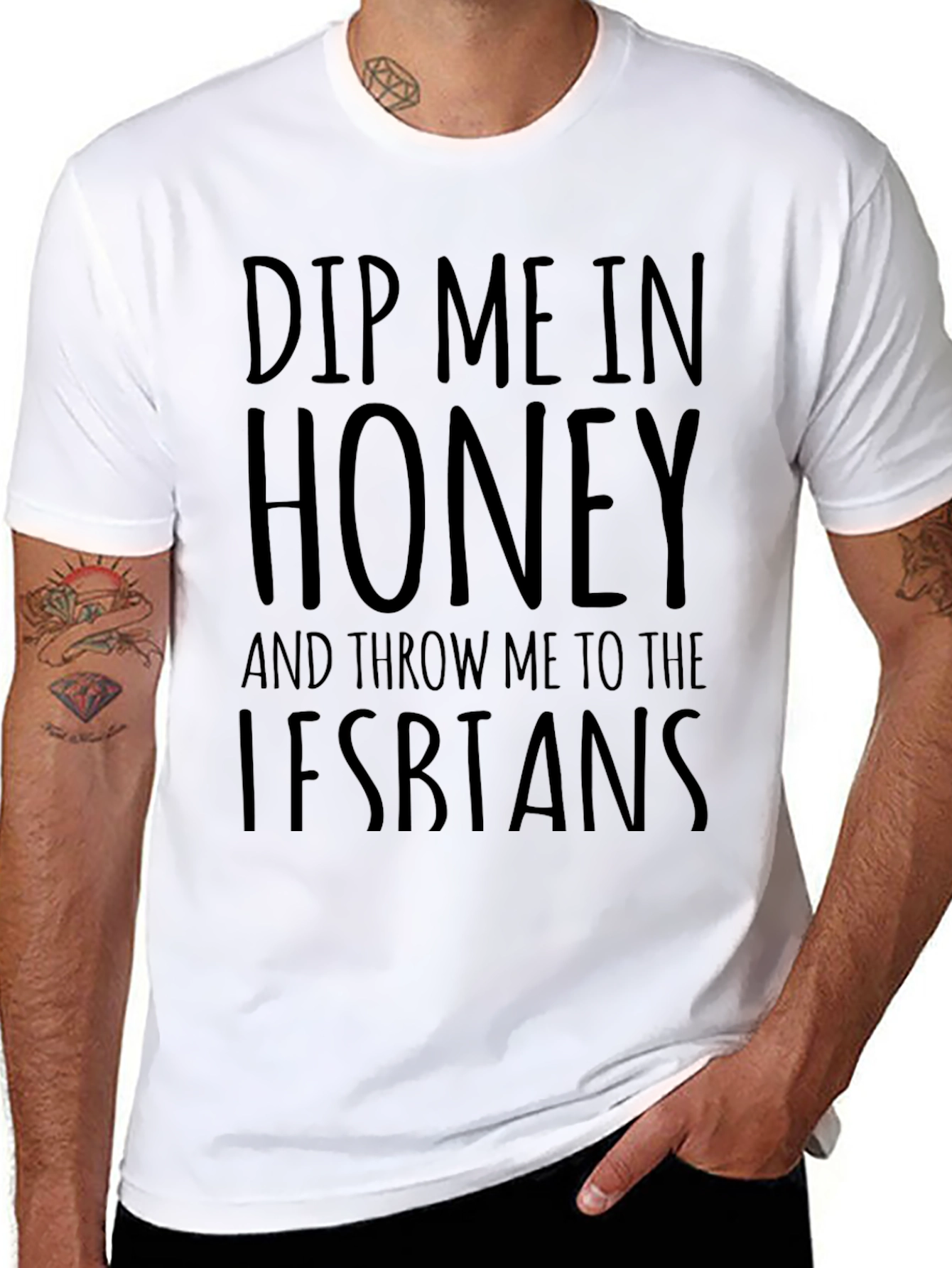 Black Dip Me In Honey Funny Graphic T-Shirt view 8