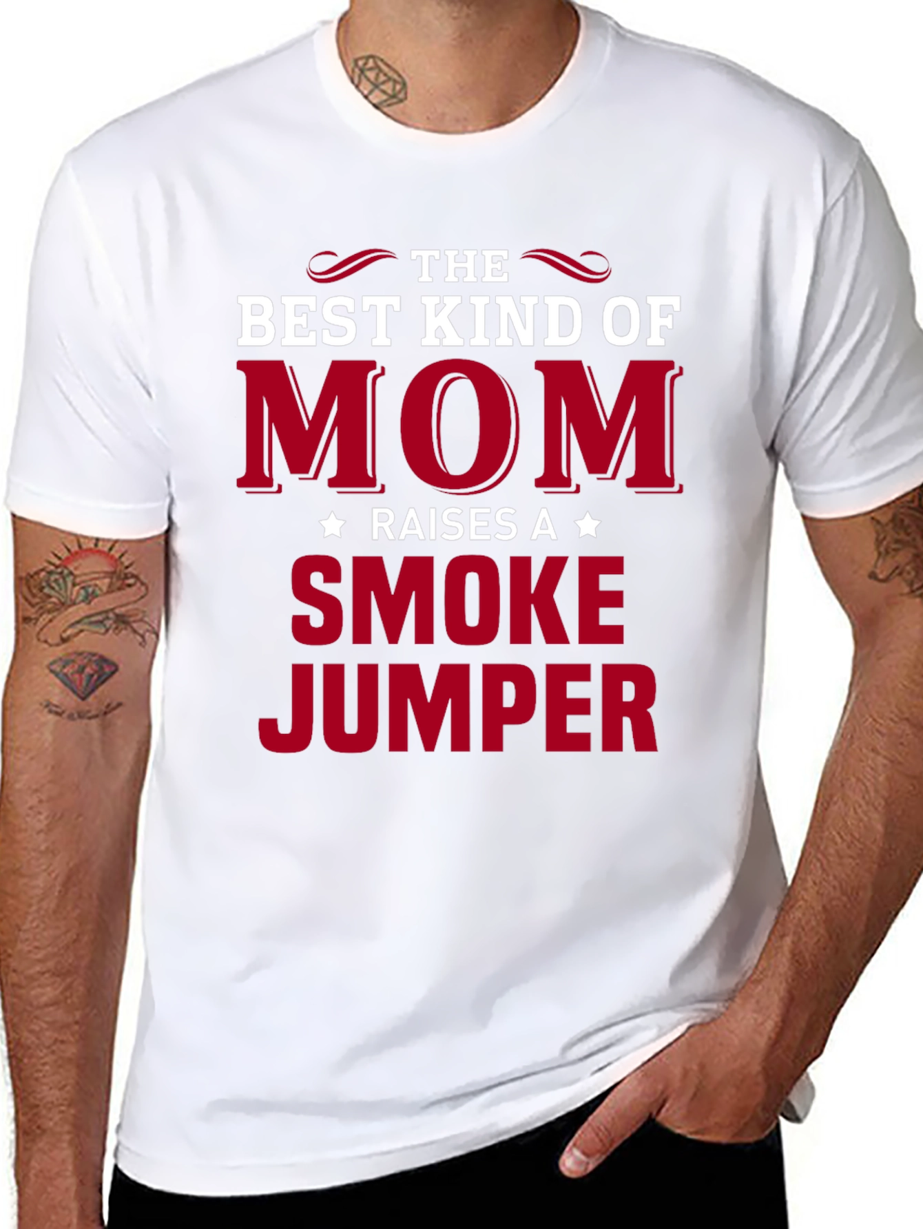 Black Best Kind of Mom Raises a Smoke Jumper T-Shirt view 8