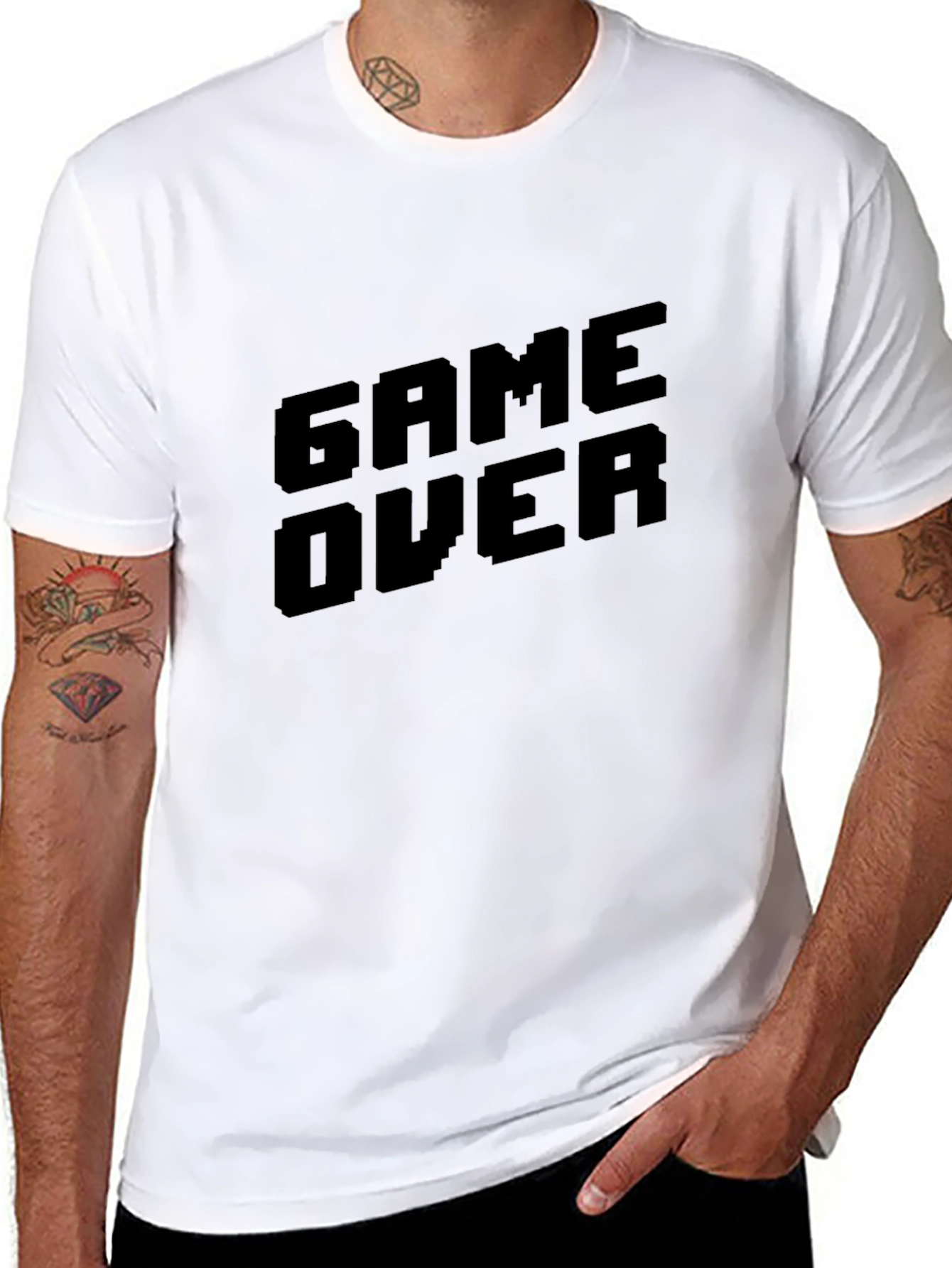 Black Game Over Black T-Shirt - Gamer Style Tee view 8