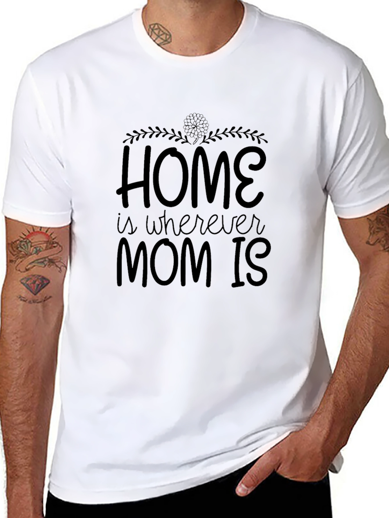 Black Home is Where Mom Is - Black T-Shirt view 8