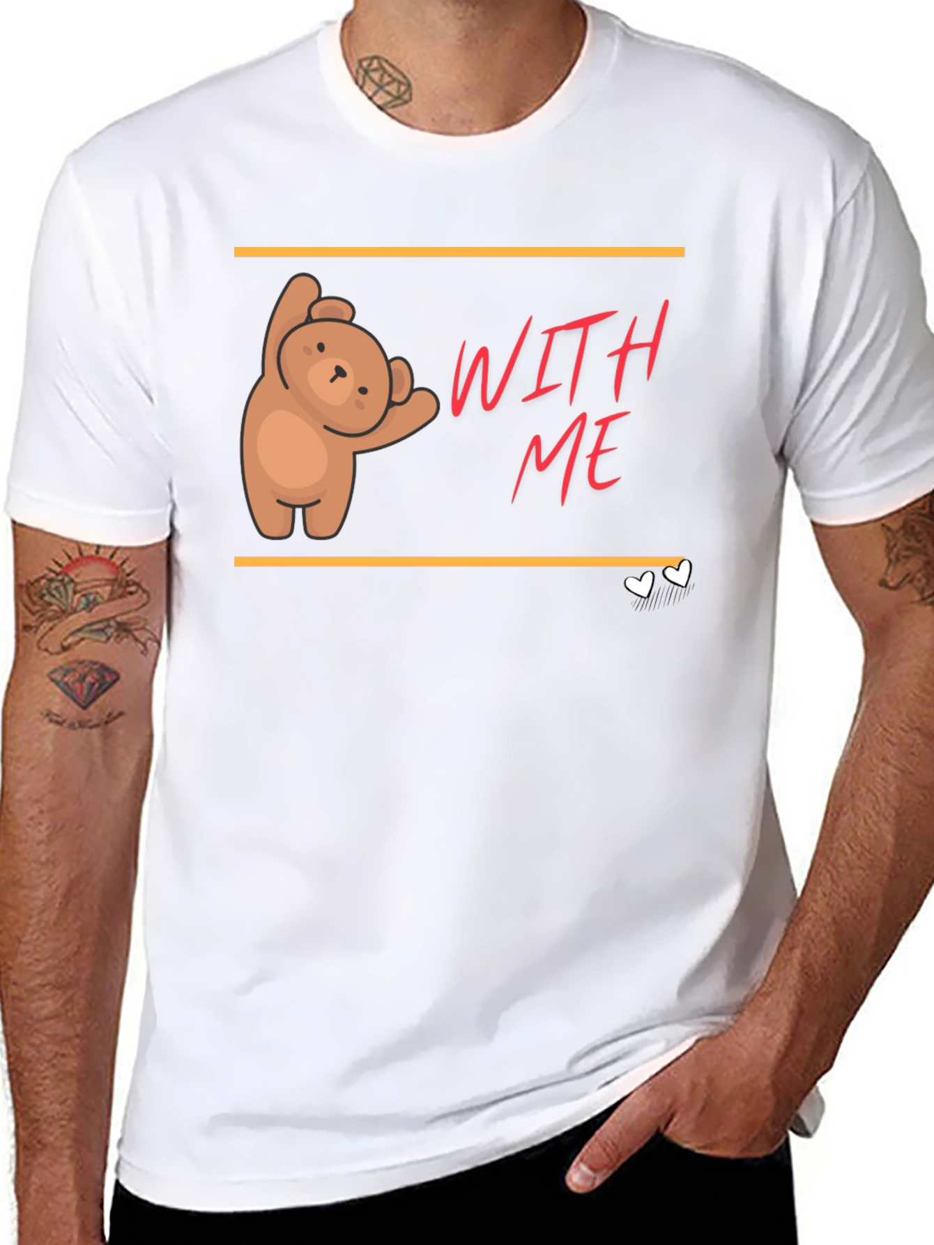 Black Cute Bear Graphic T-Shirt - With Me view 8