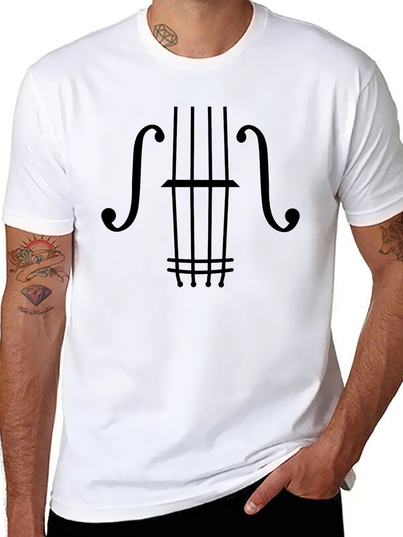 Black Bass Guitar Graphic Tee - Musician's Style view 8