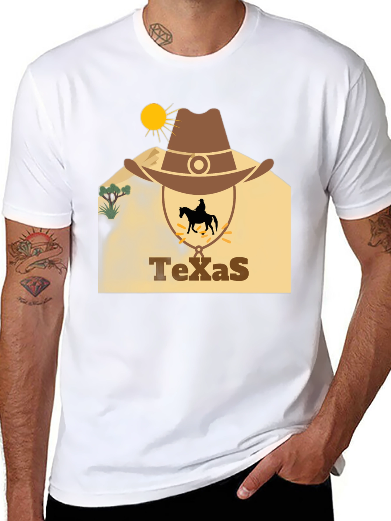 Black Texas Cowboy Graphic T-Shirt view 8